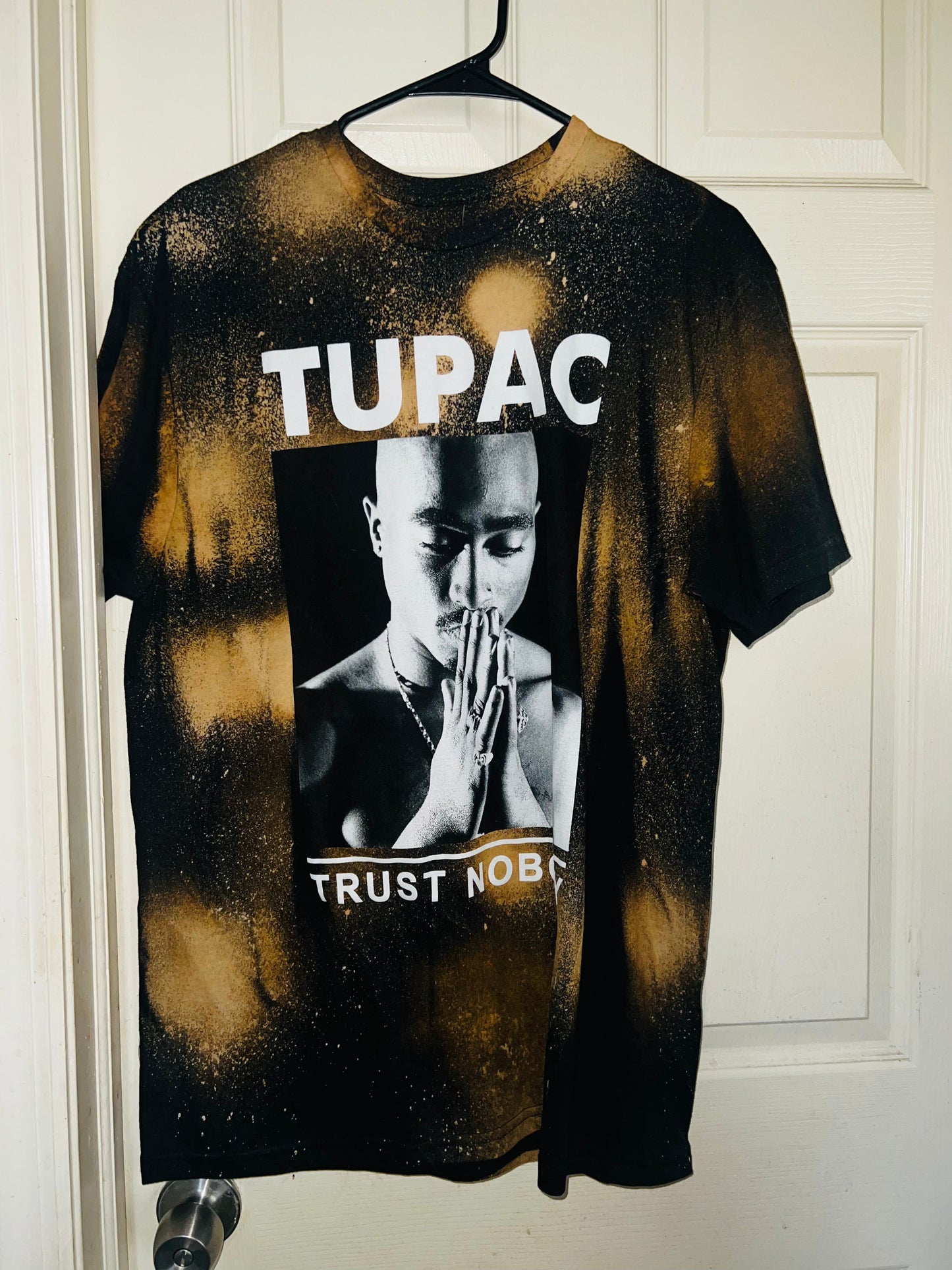 Tupac Bleached Oversized Distressed Tee