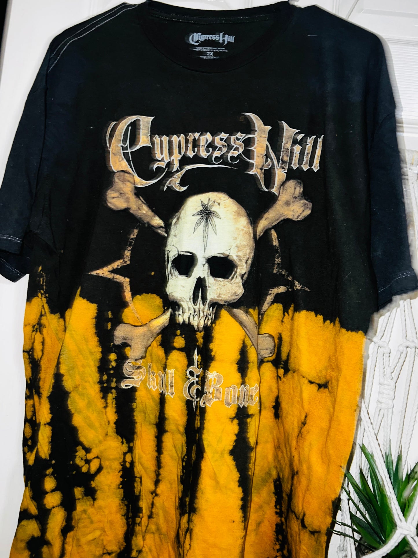 Cypress Hill “Skull & Bones” Oversized Tie Dye Distressed Tee