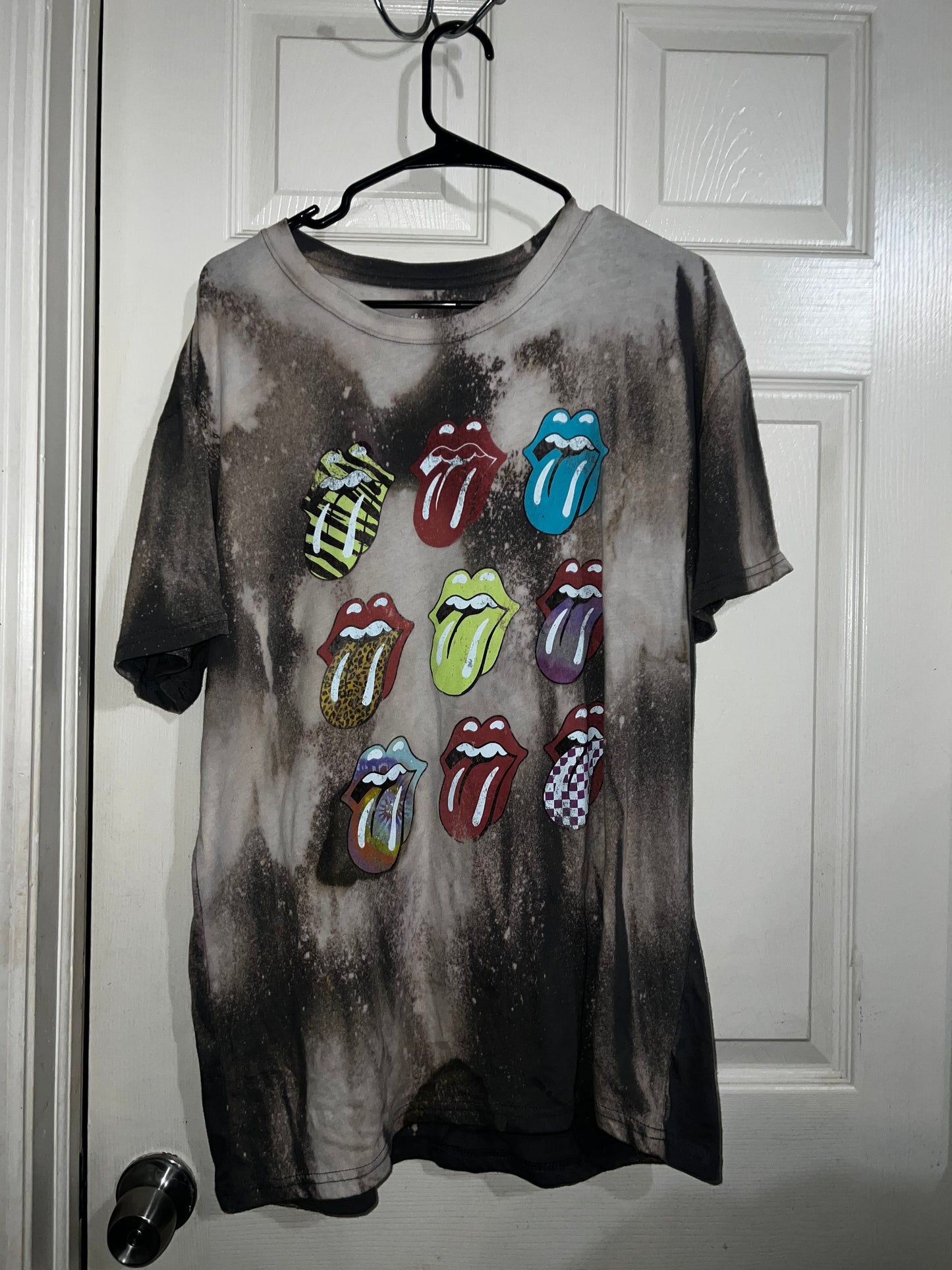 Bleached The Rolling Stones Multi Color Distressed Tee