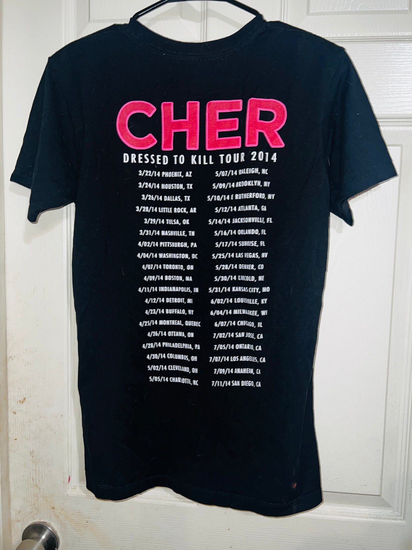 Cher 2014 Vintage Dressed to Kill Tour Distressed Tee