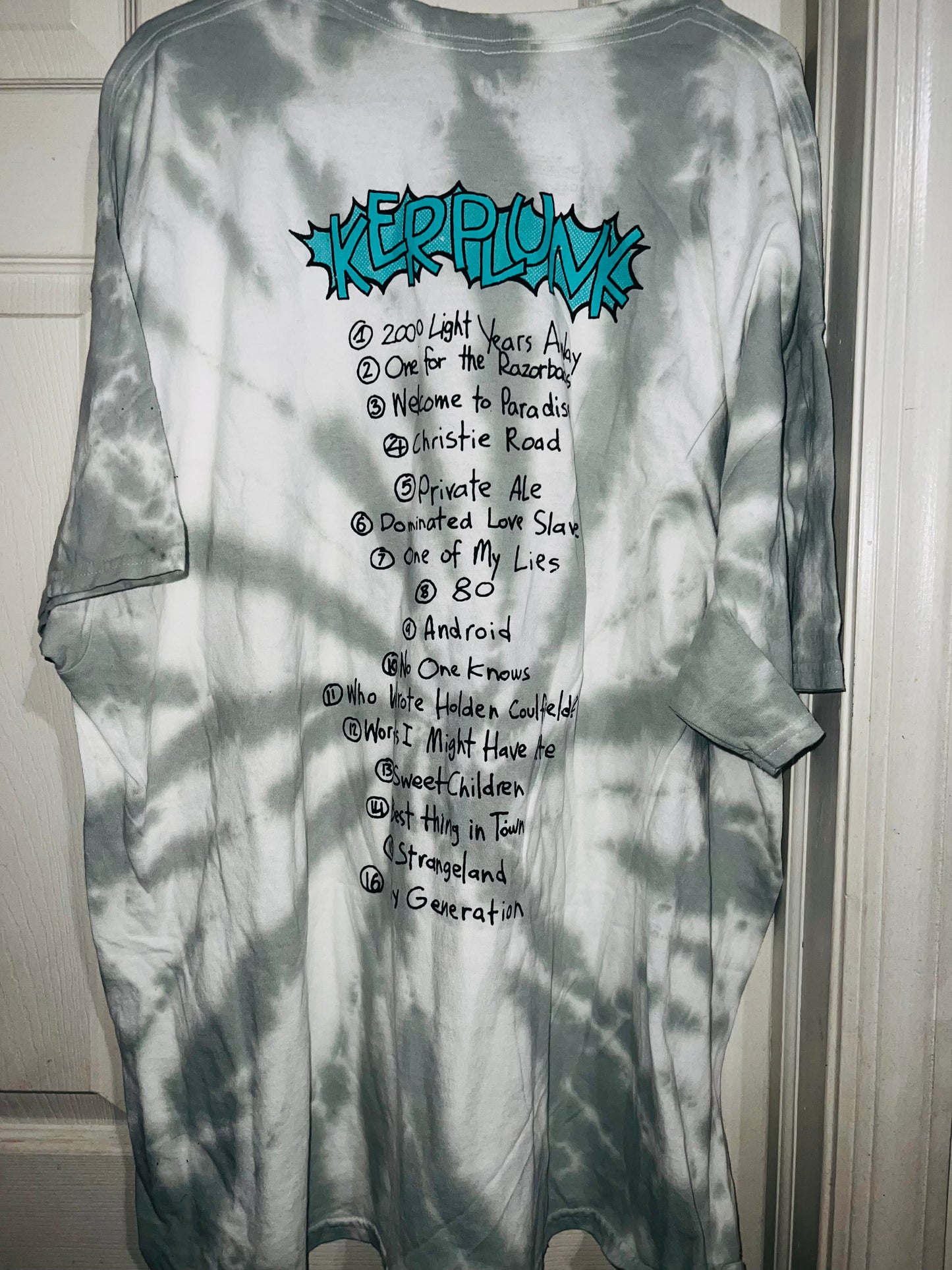 Green Day Tie Dye Double Sided Distressed Tee