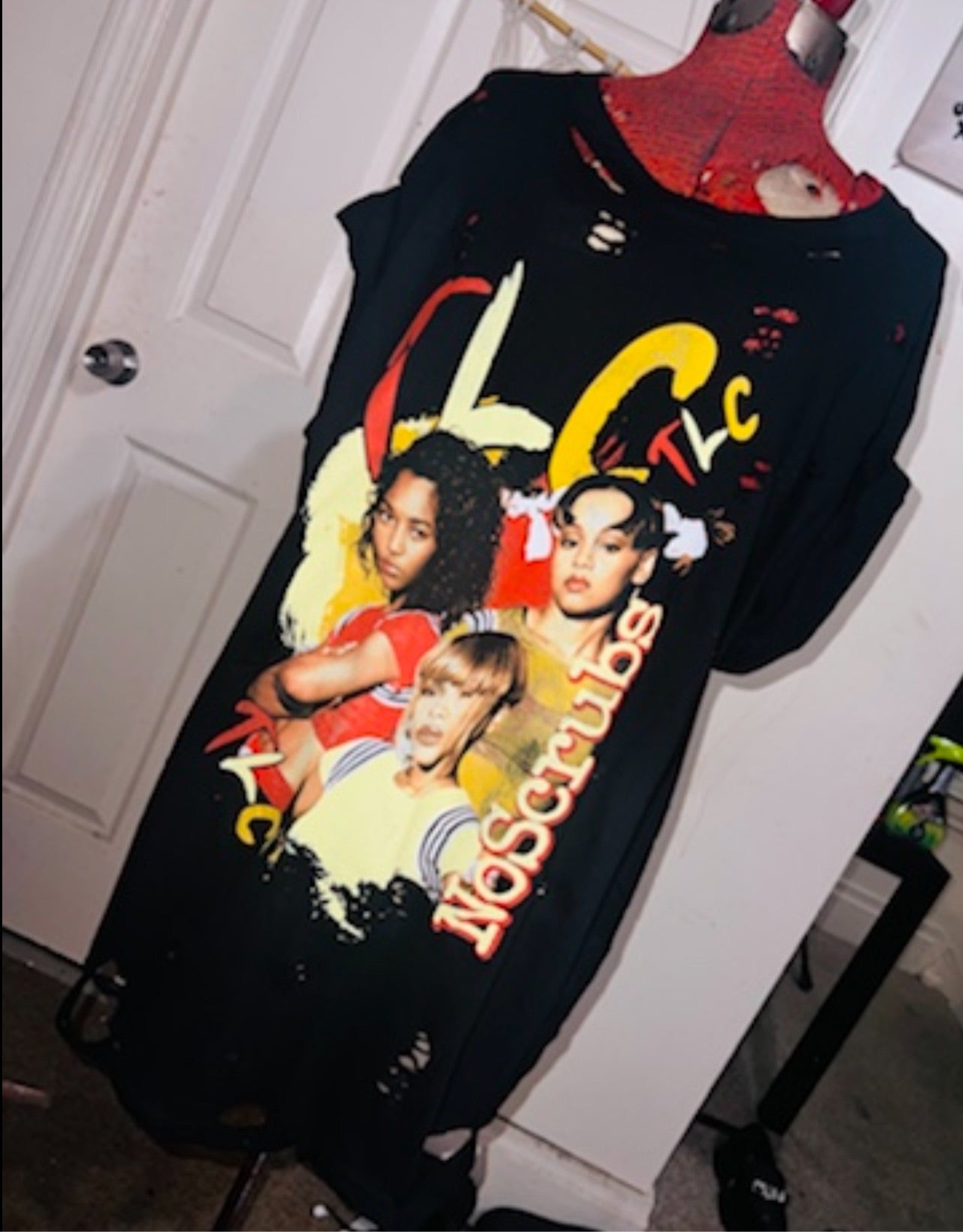 TLC No Scrubs Oversized Distressed Tee