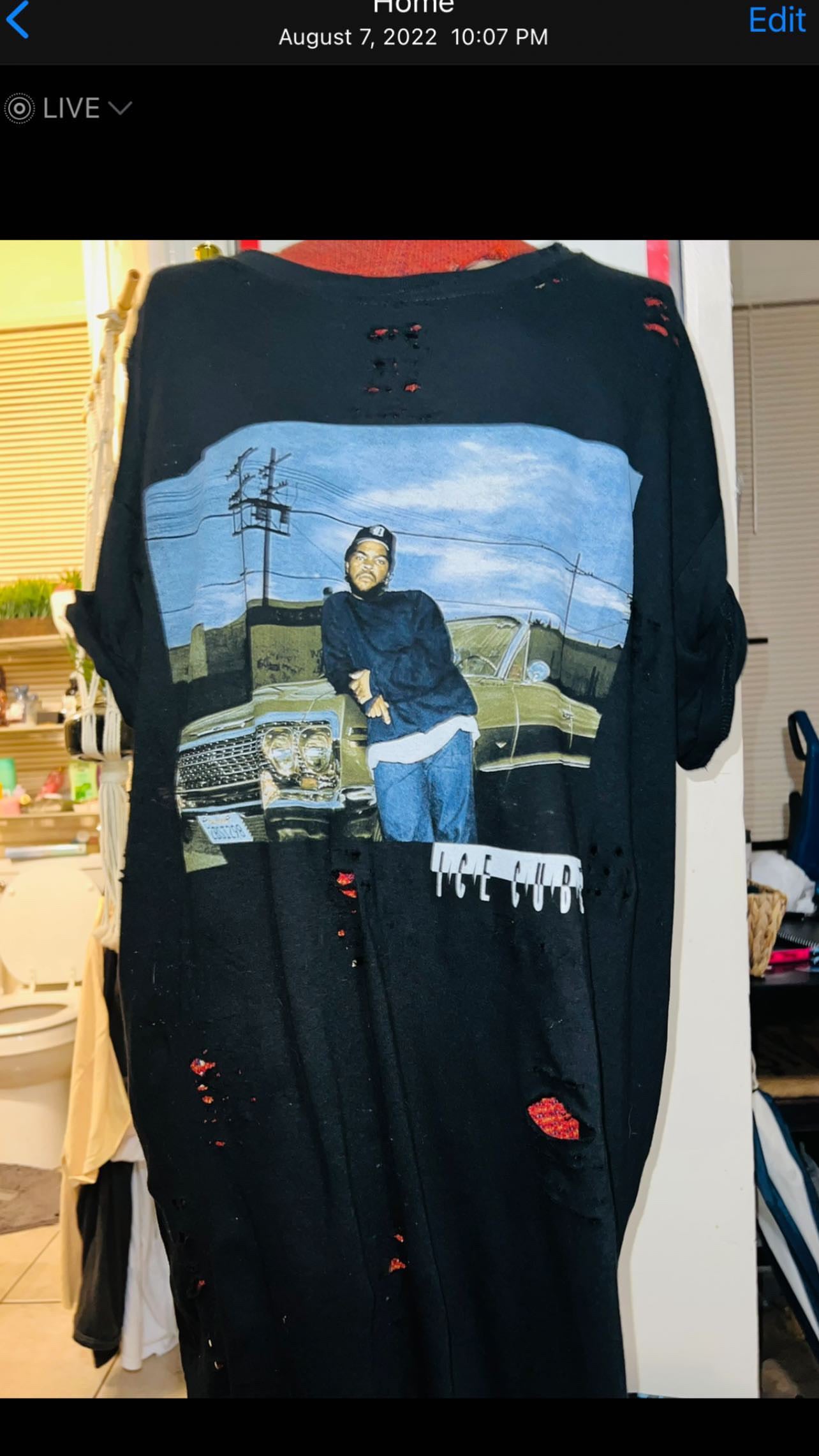 Ice Cube Oversized Distresed Tee