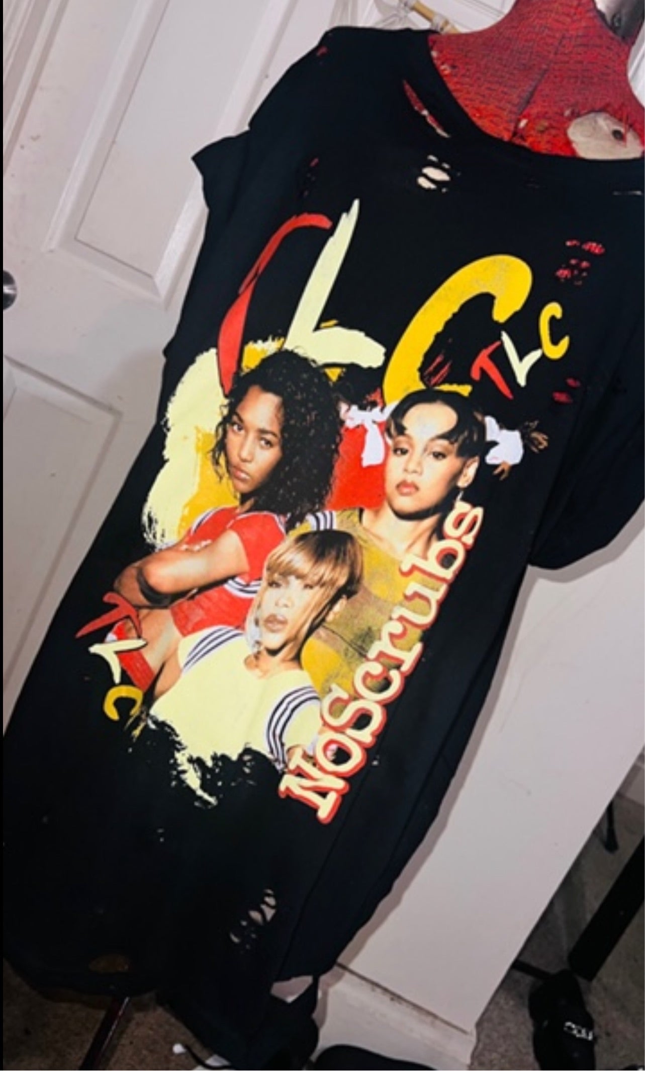 TLC No Scrubs Oversized Distressed Tee
