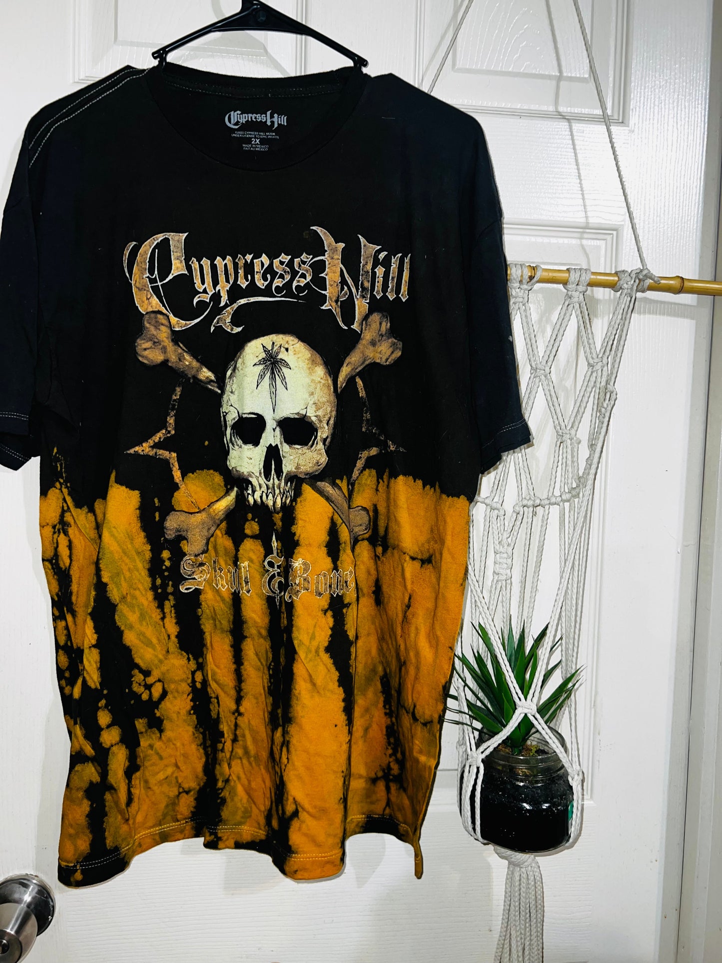Cypress Hill “Skull & Bones” Oversized Tie Dye Distressed Tee