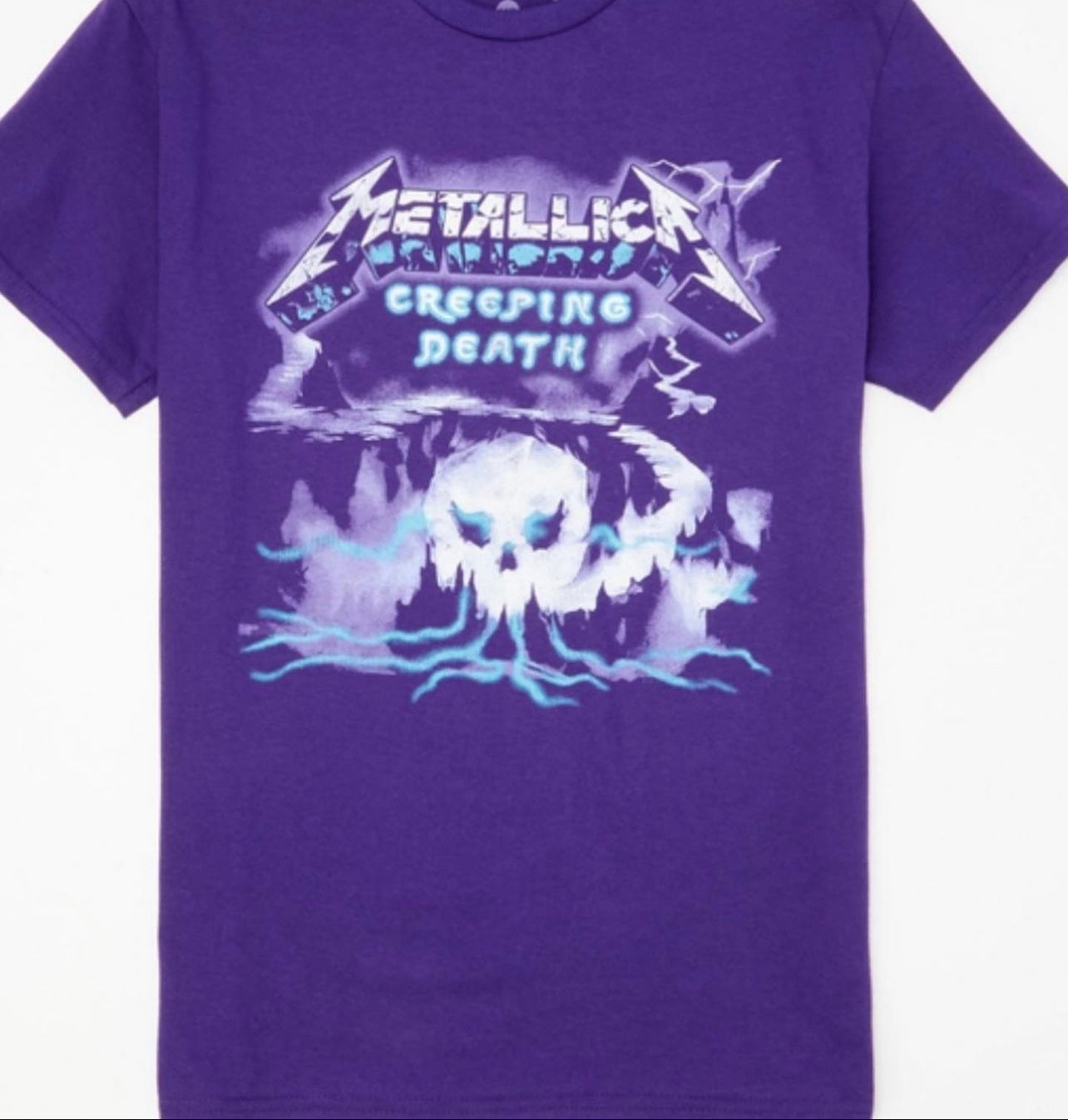 Bleached Purple Metallica Oversized Distressed Tee (customizable)