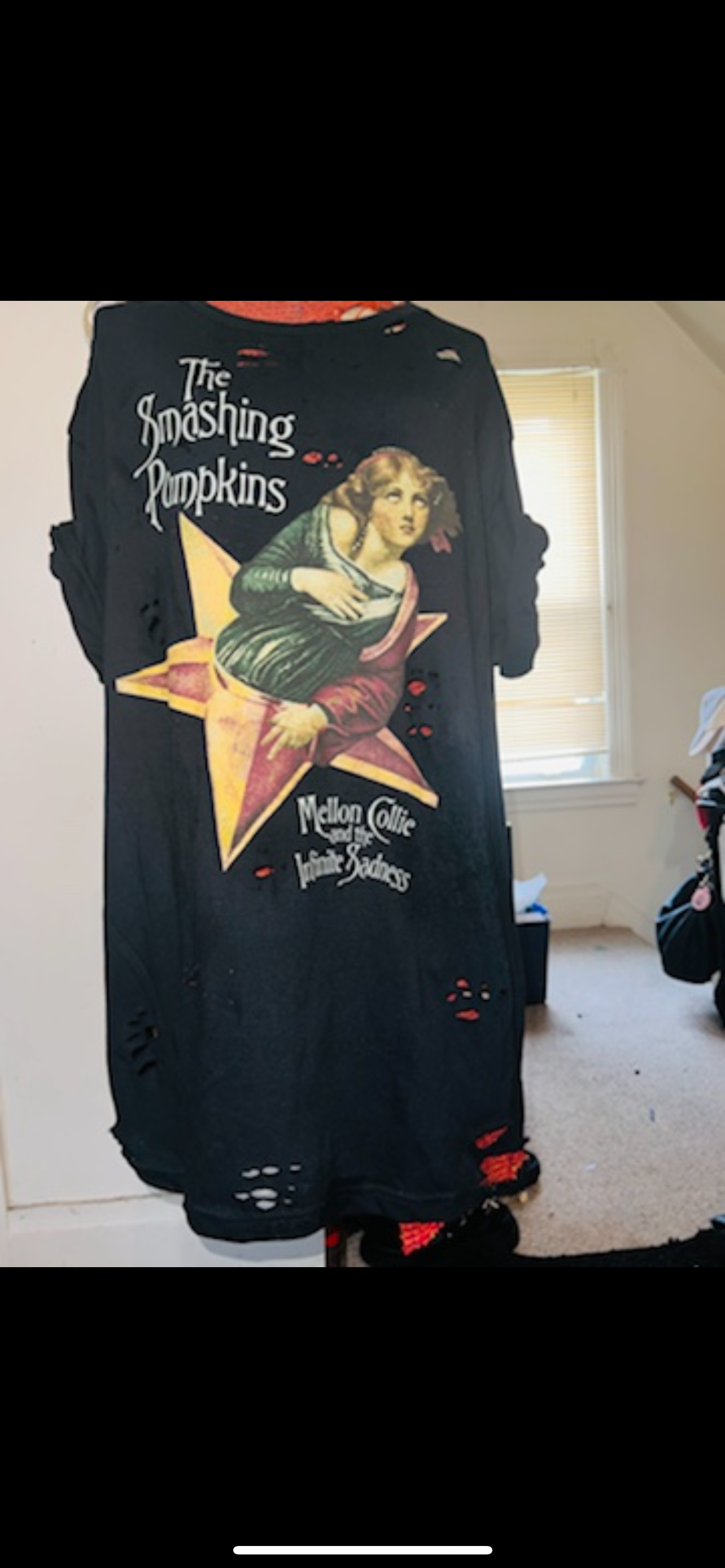 Smashing Pumpkins Oversized Distressed Tee