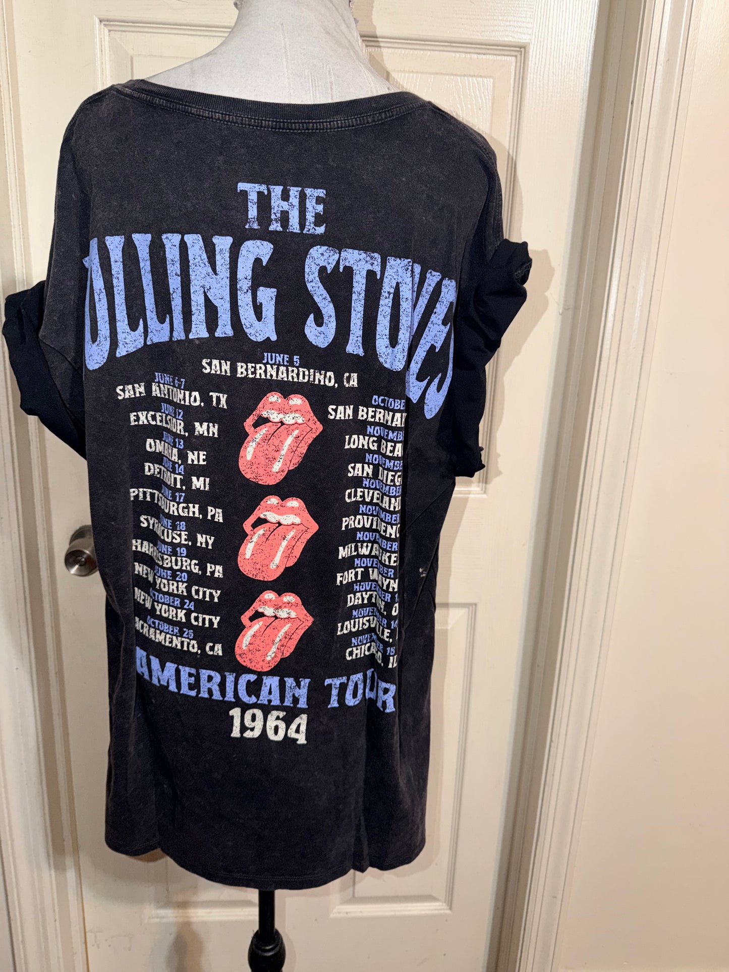 The Rolling Stones Double Sided Oversized Distressed Tee