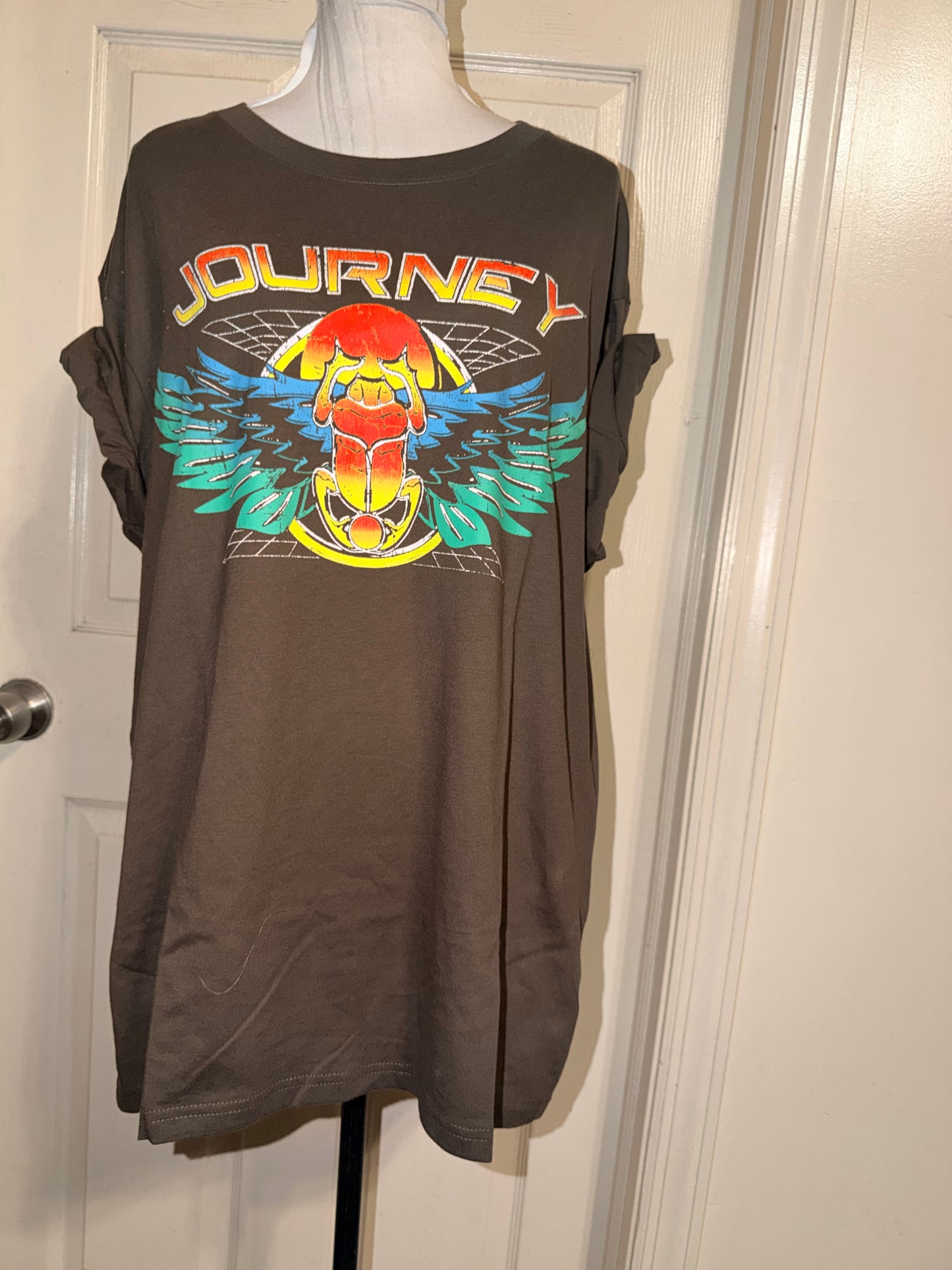 Journey Double Sided Oversized Distressed Tee