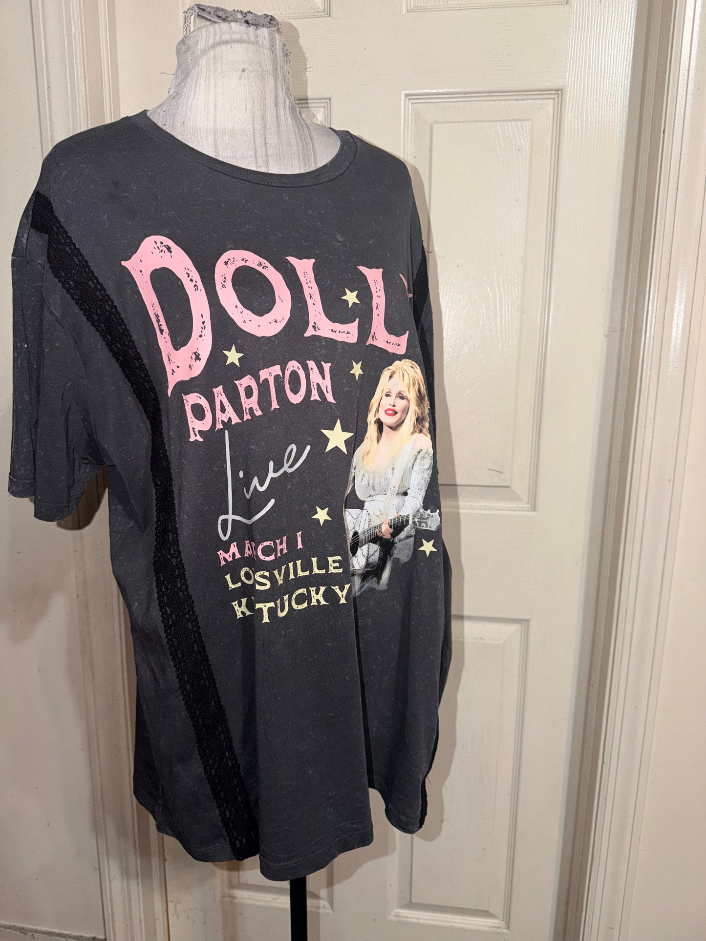 Dolly Parton Double Sided Oversized Distressed Tee