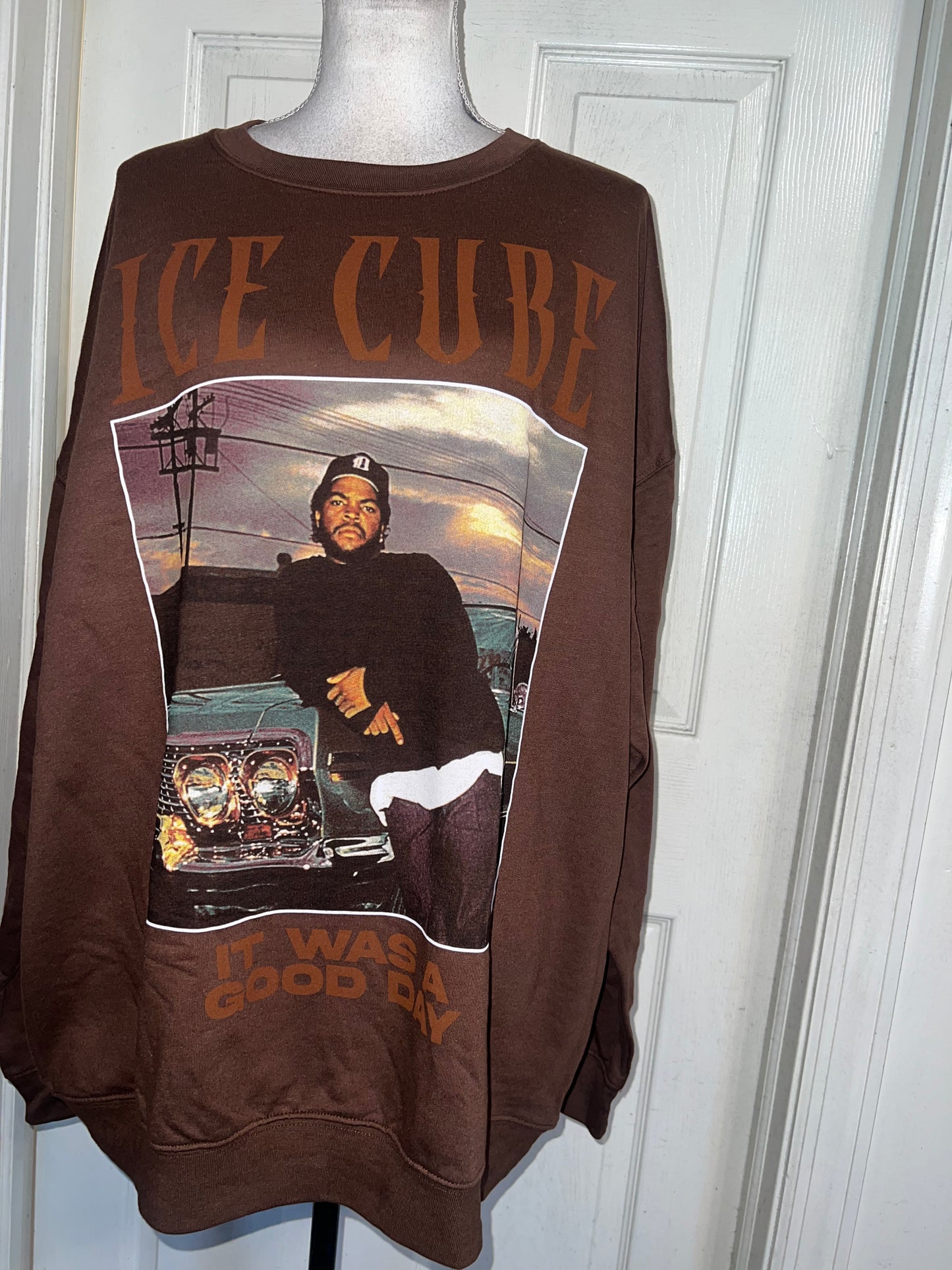 Ice Cube Oversized Distressed Sweatshirt