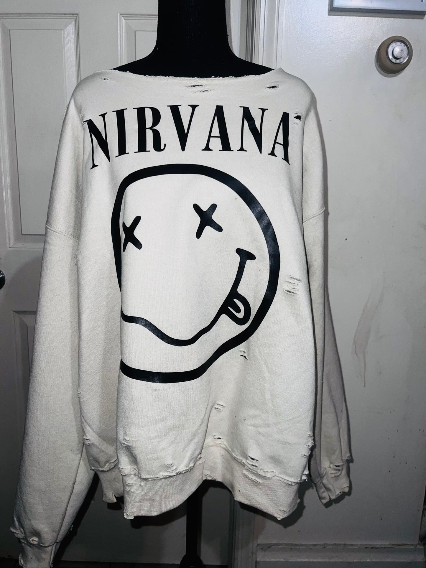 Nirvana Oversized Distressed Sweatshirt
