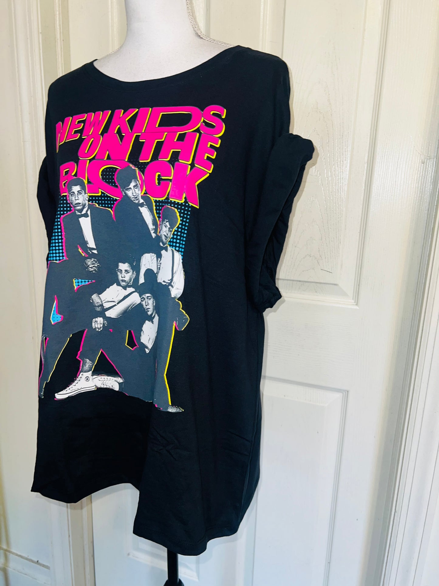 New Kids On The Block Oversized Distressed Tee