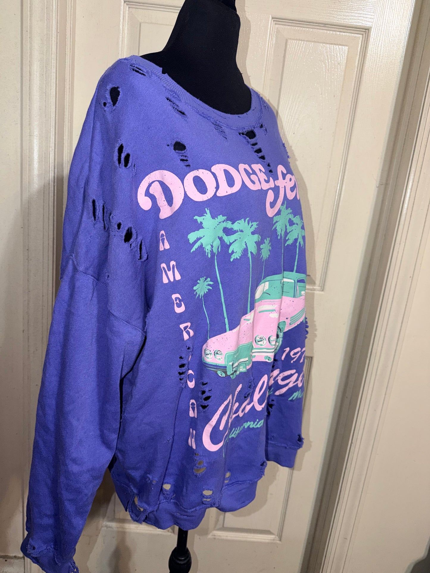 Dodge Challenger Oversize Distressed Sweatshirt