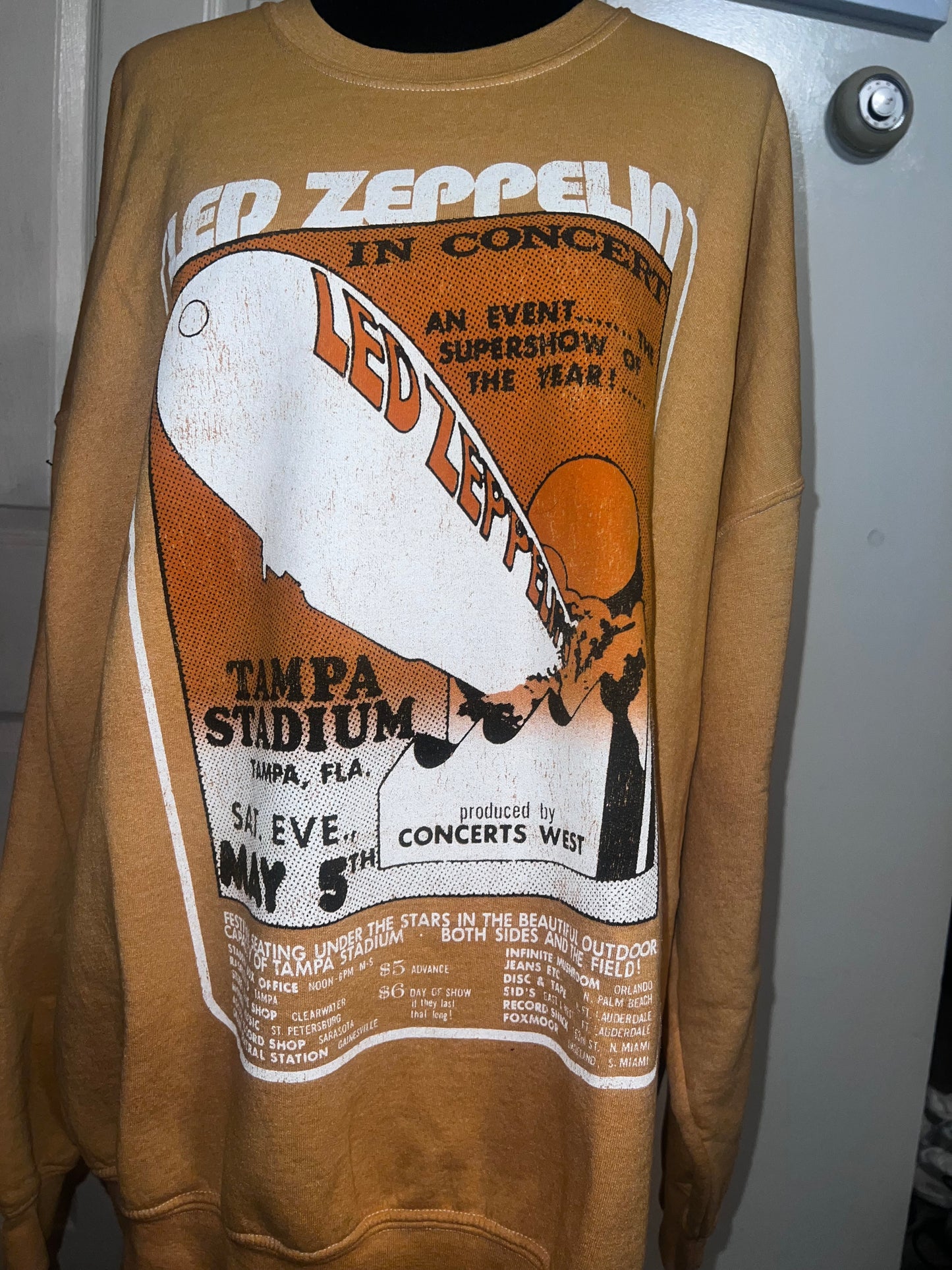 Led Zeppelin Oversized Distressed Sweatshirt