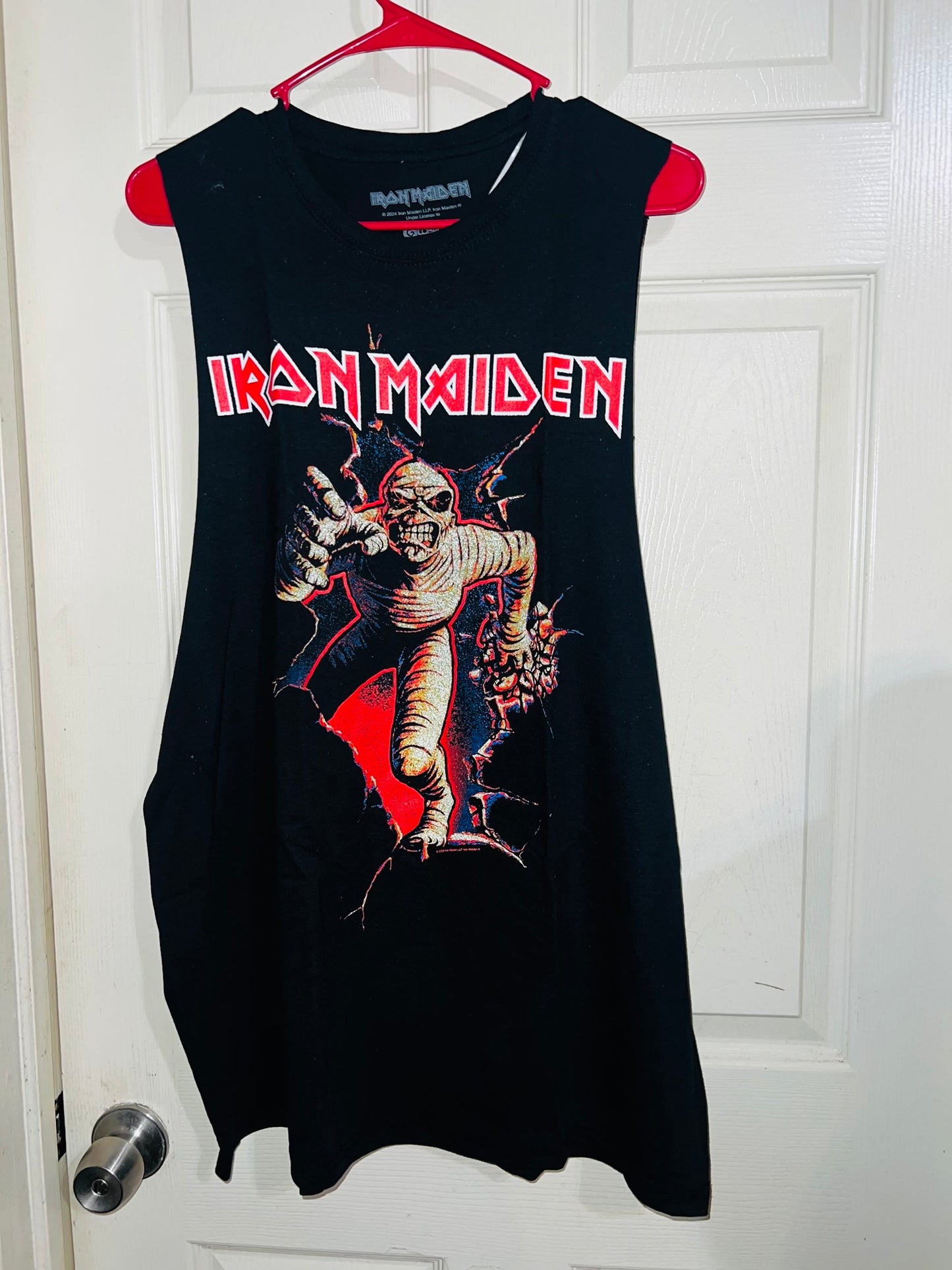 Iron Maiden Oversized Distressed Muscle Tee