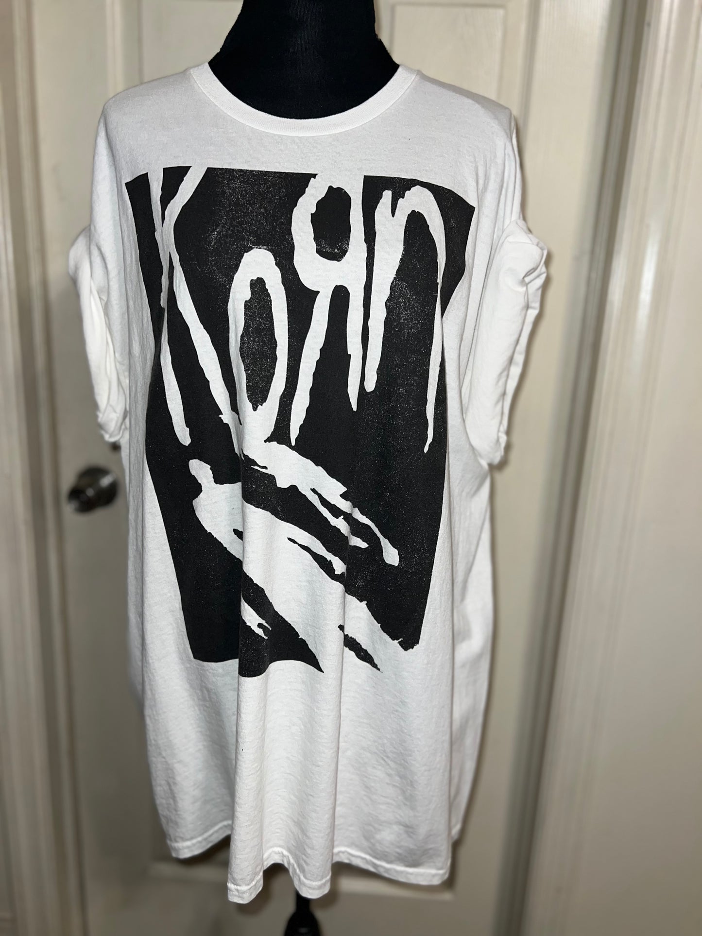 Korn Oversized Distressed T-Shirt