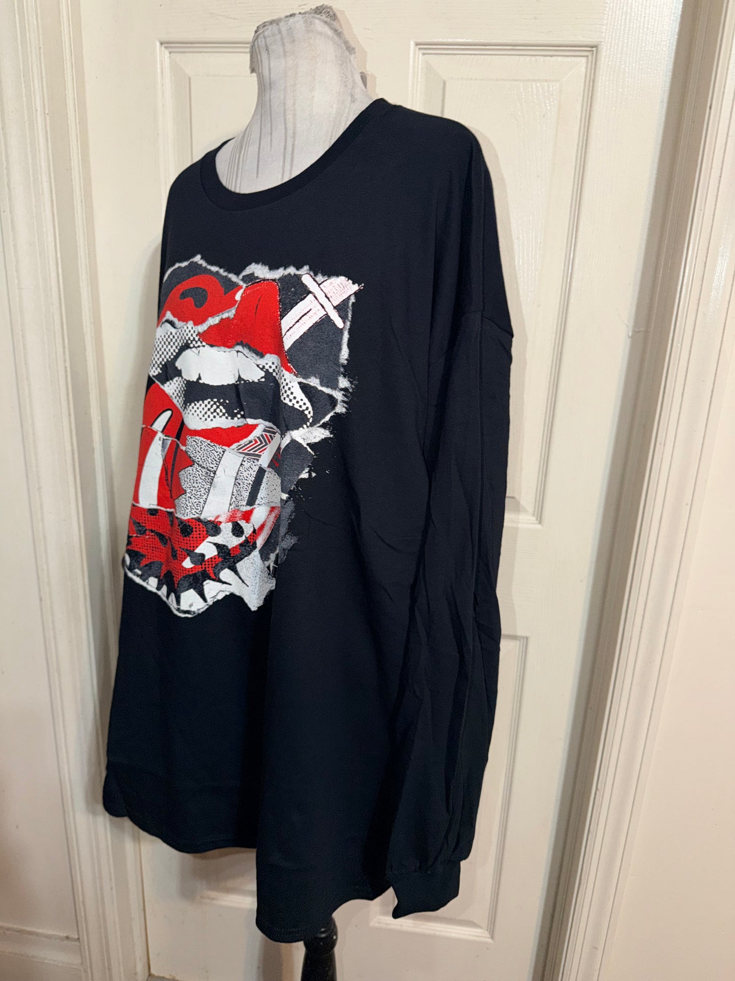 The Rolling Stones Oversized Distressed Long Sleeve Tee