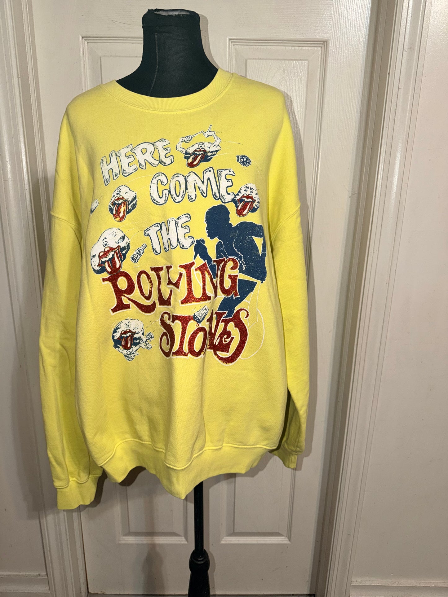 The Rolling Stones Oversized Distressed Sweatshirt