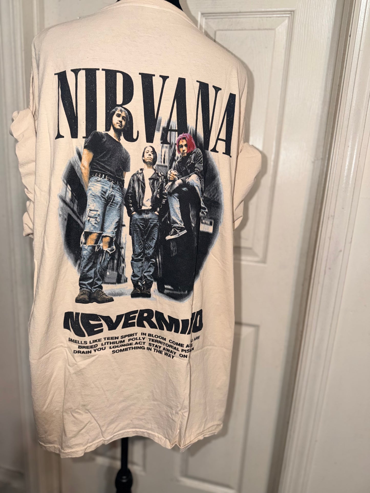 Nirvana Double Sided Oversized Distressed Tee