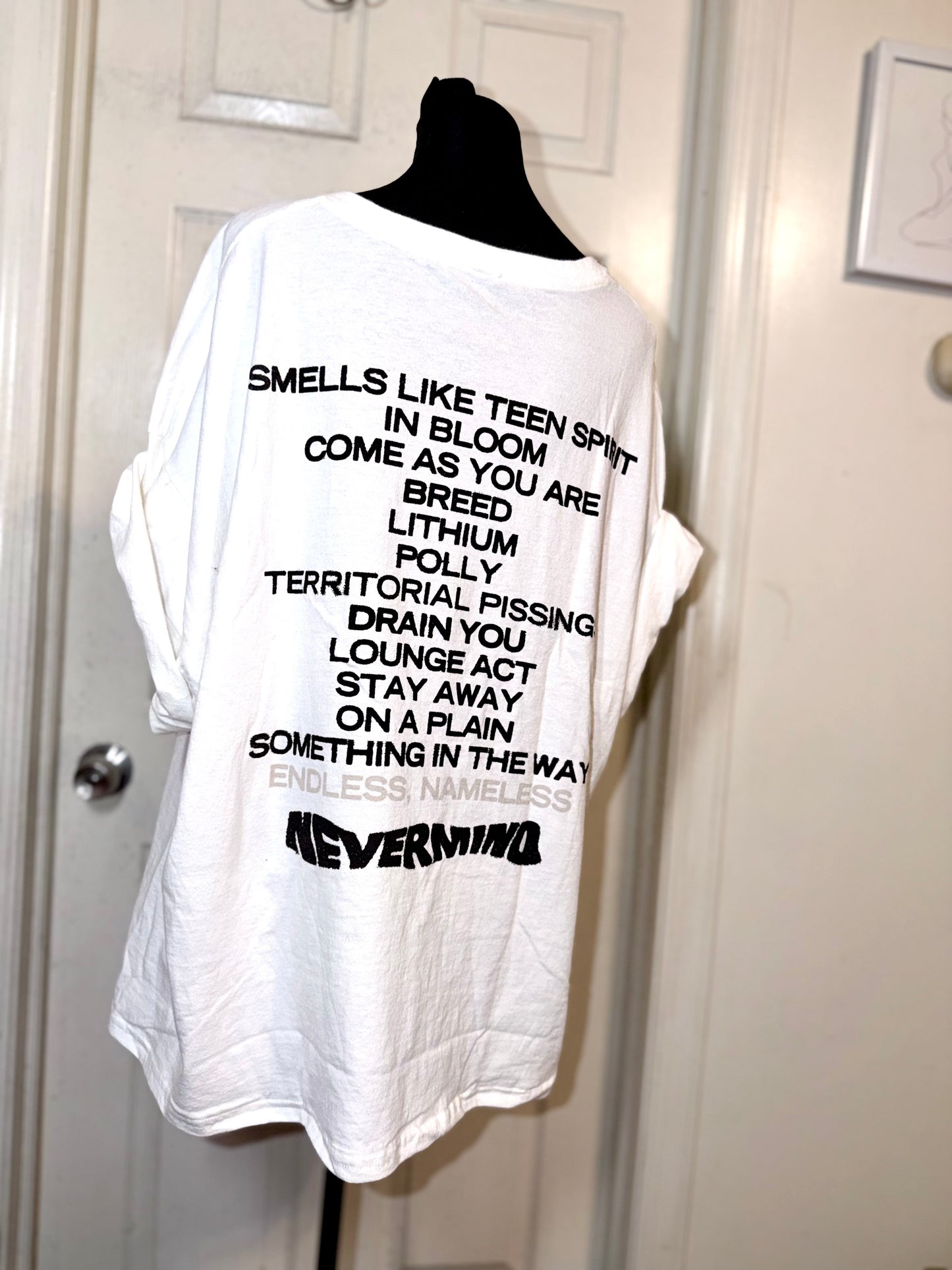 Nirvana Double Sided Oversized Distressed Tee