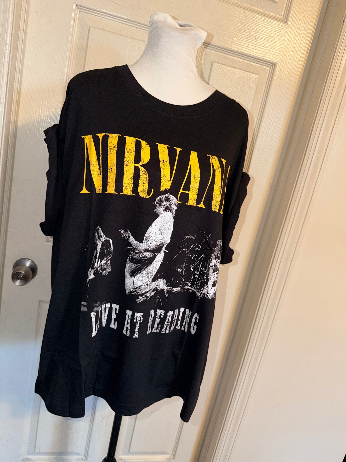 Nirvana Double Sided Oversized Distressed Tee