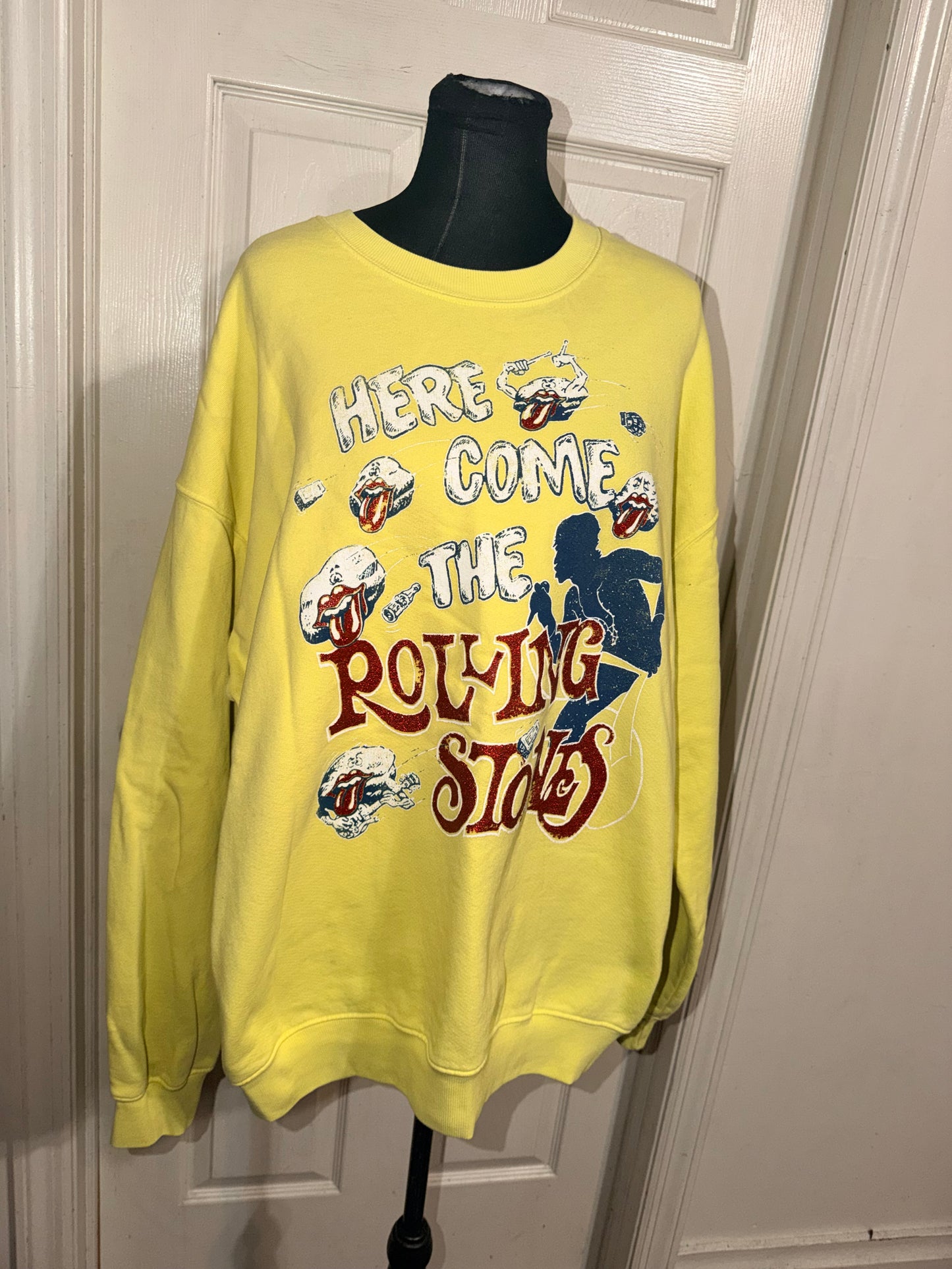 The Rolling Stones Oversized Distressed Sweatshirt