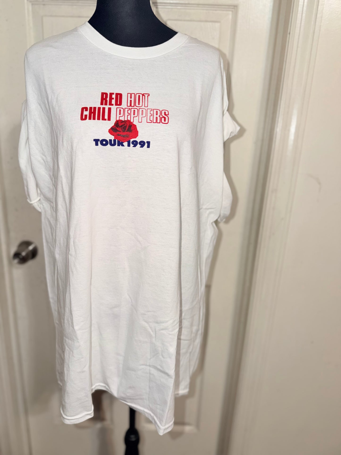 Red Hot Chili Peppers Double Sided Oversized Distressed Tee