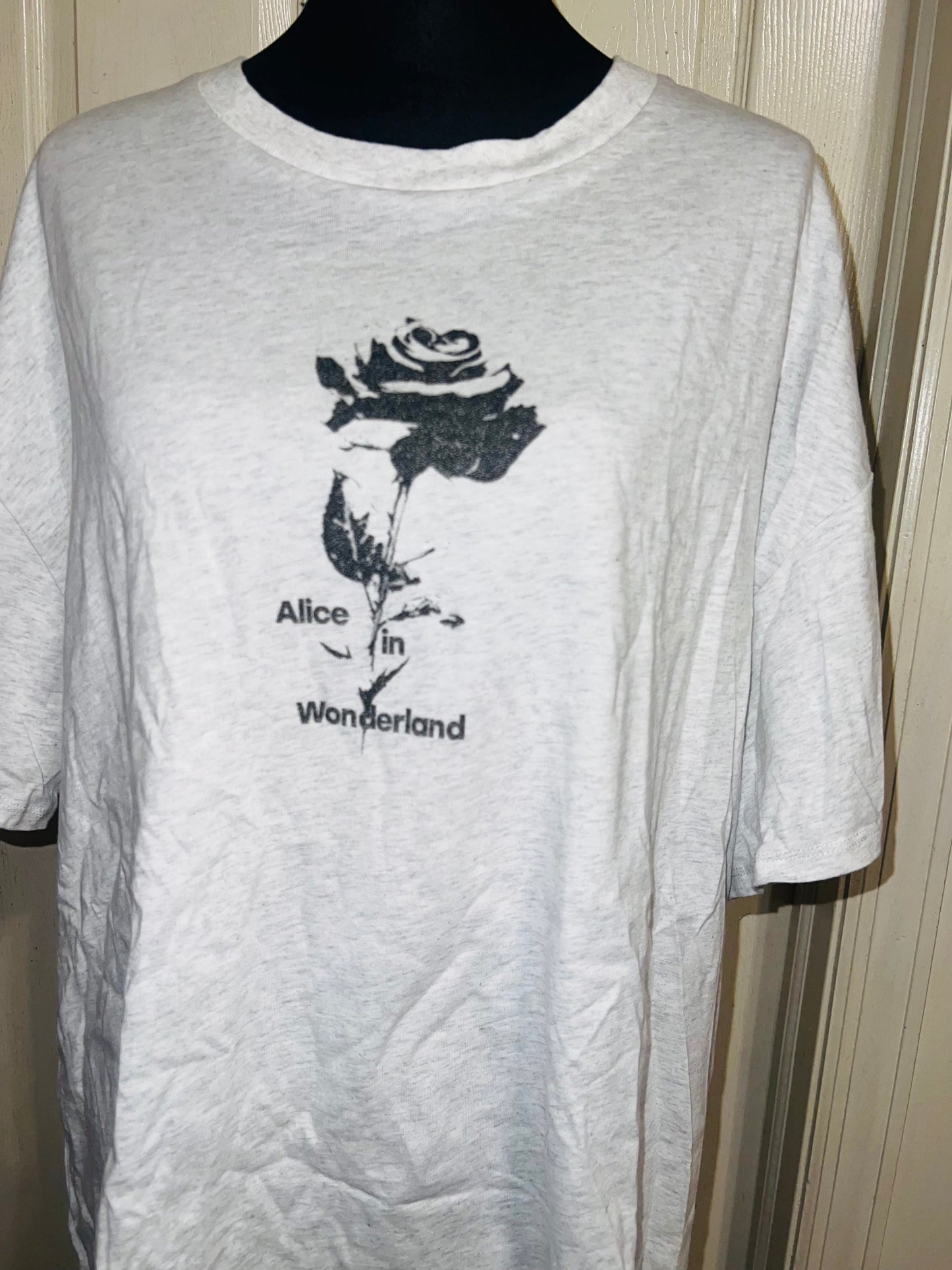 Alice in Wonderland Double Sided Oversized Distressed Tee