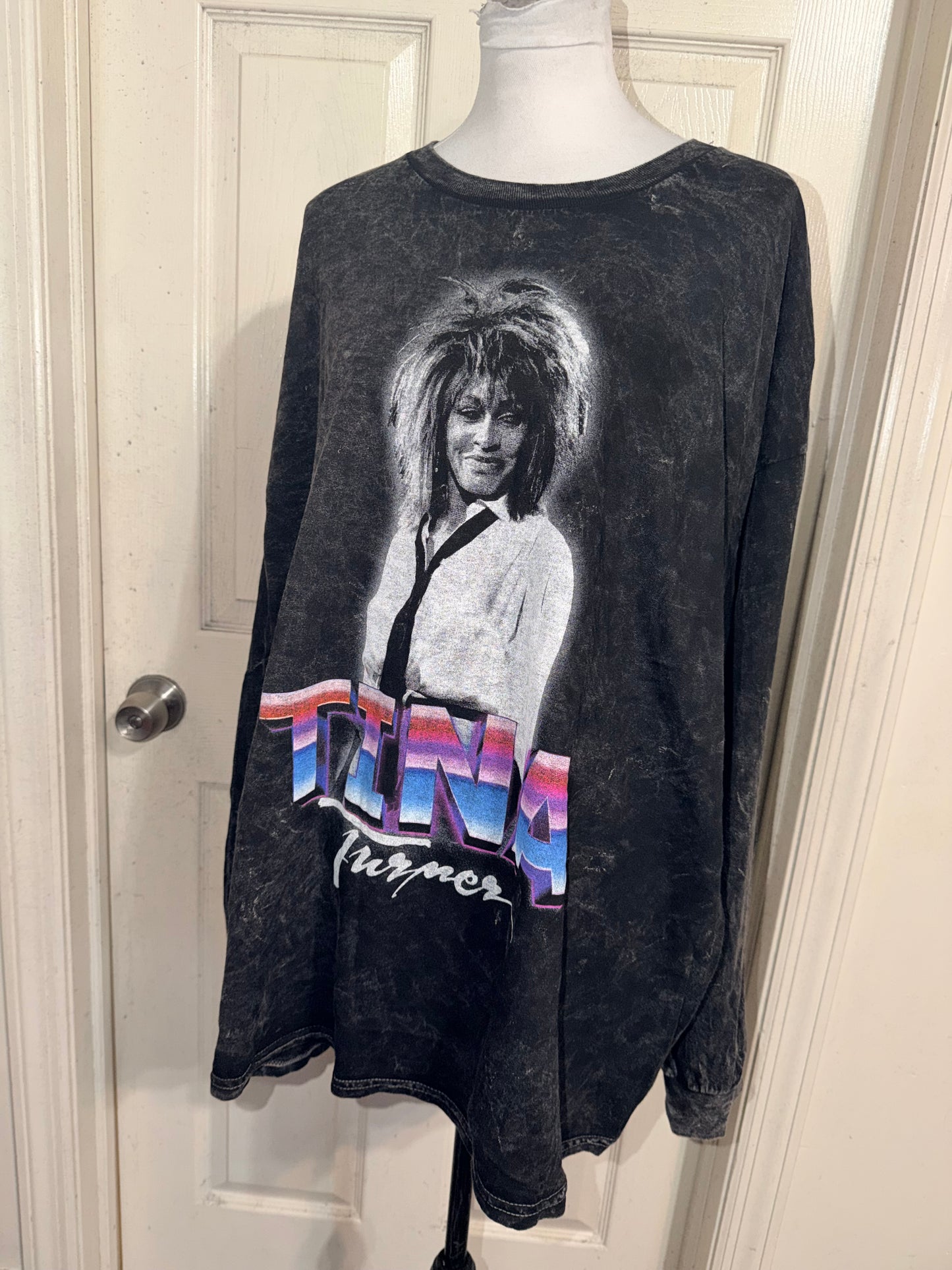 Tina Turner Oversized Distressed Long Sleeve Tee
