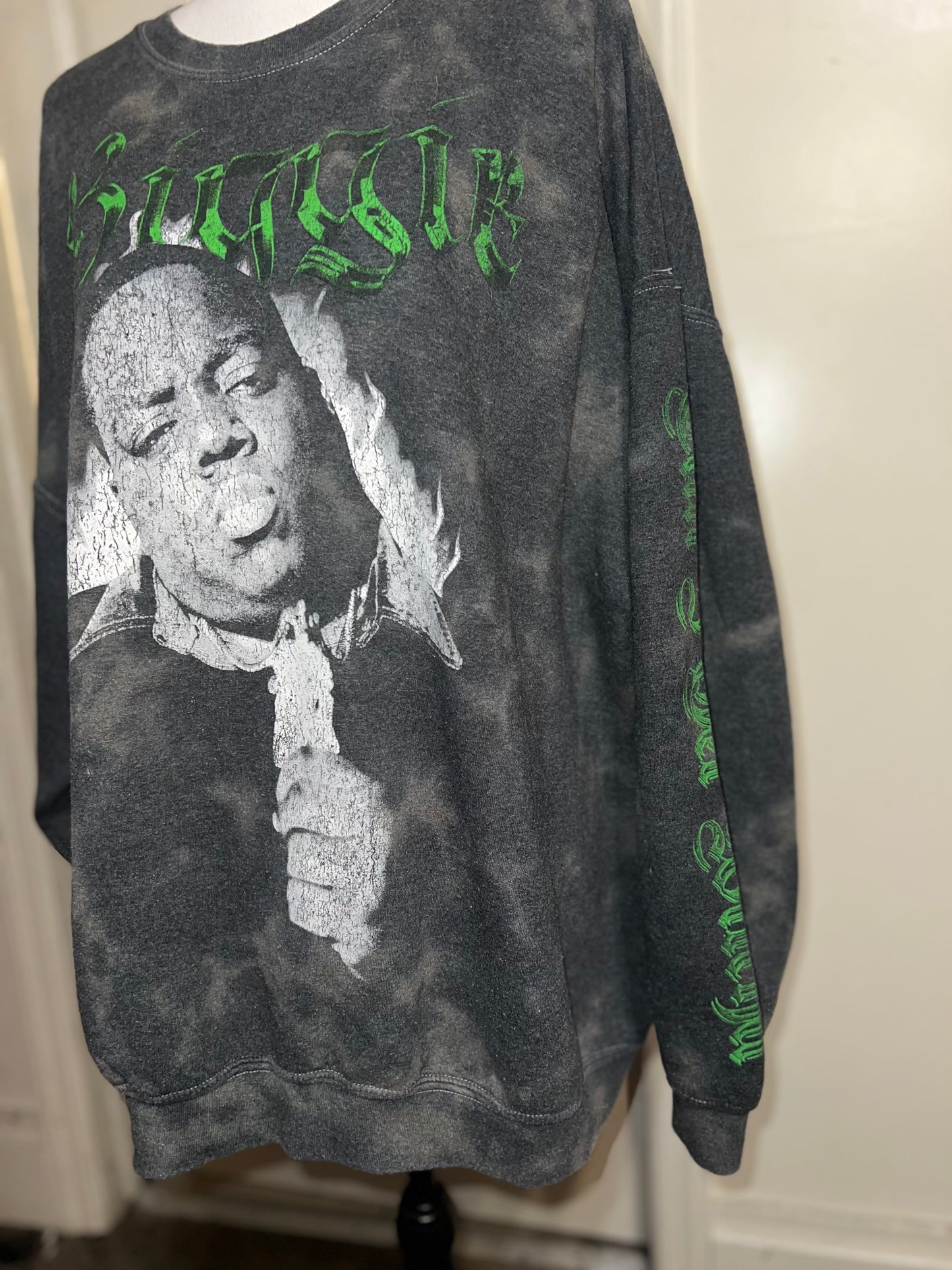 Biggie Smalls Oversized Distressed Sweatshirt