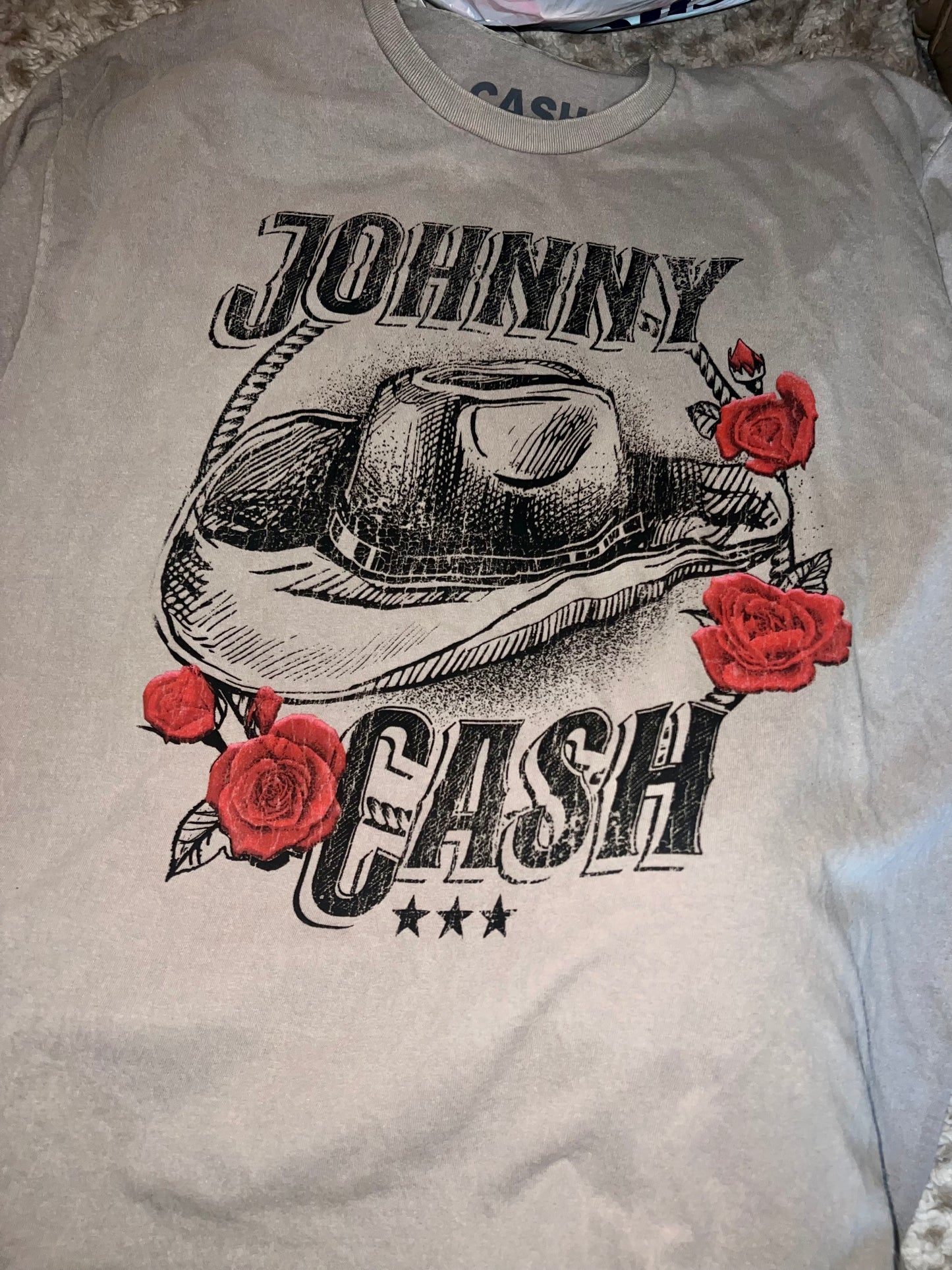 Johnny Cash Oversized Distressed Tee