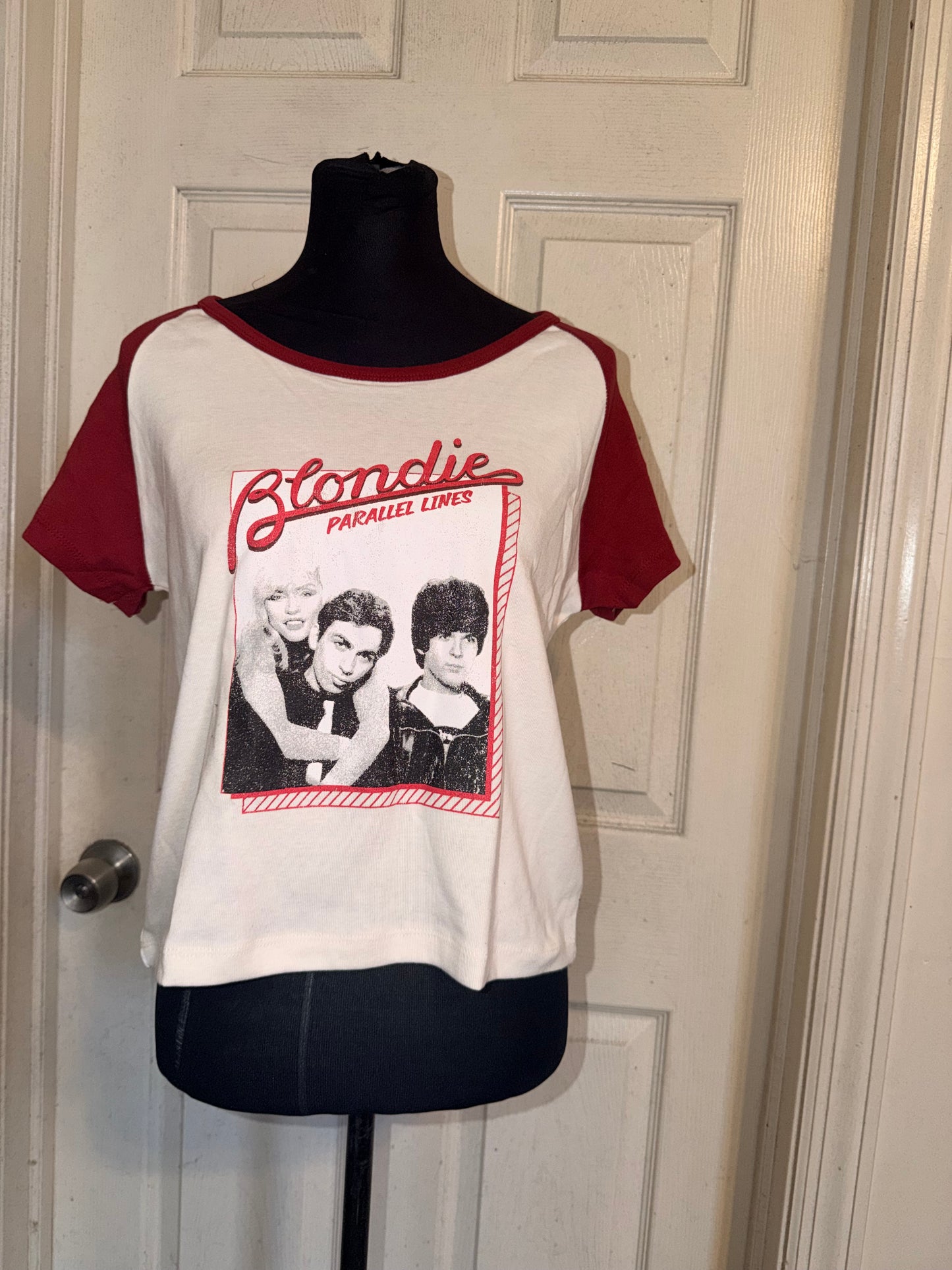 Blondie Distressed Raglan Baby Tee