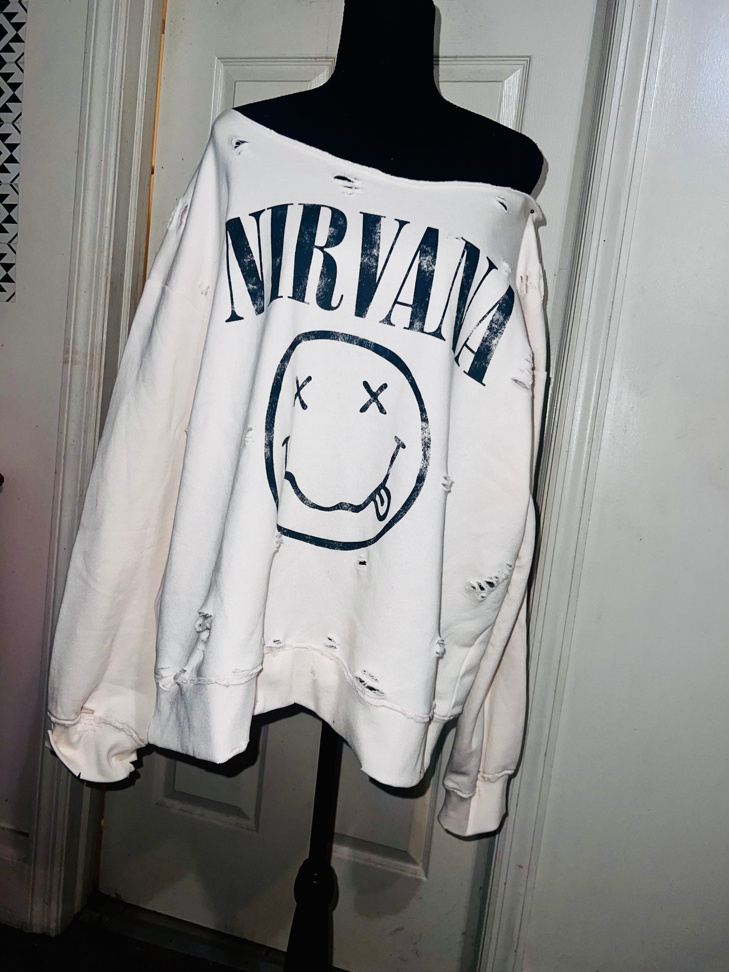 Nirvana Oversized Cream Sweatshirt