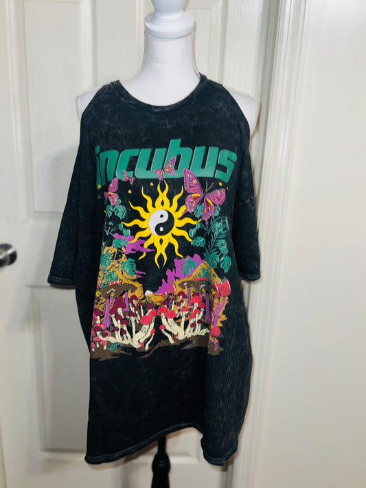 Incubus Oversized Distressed Cut Out Tee