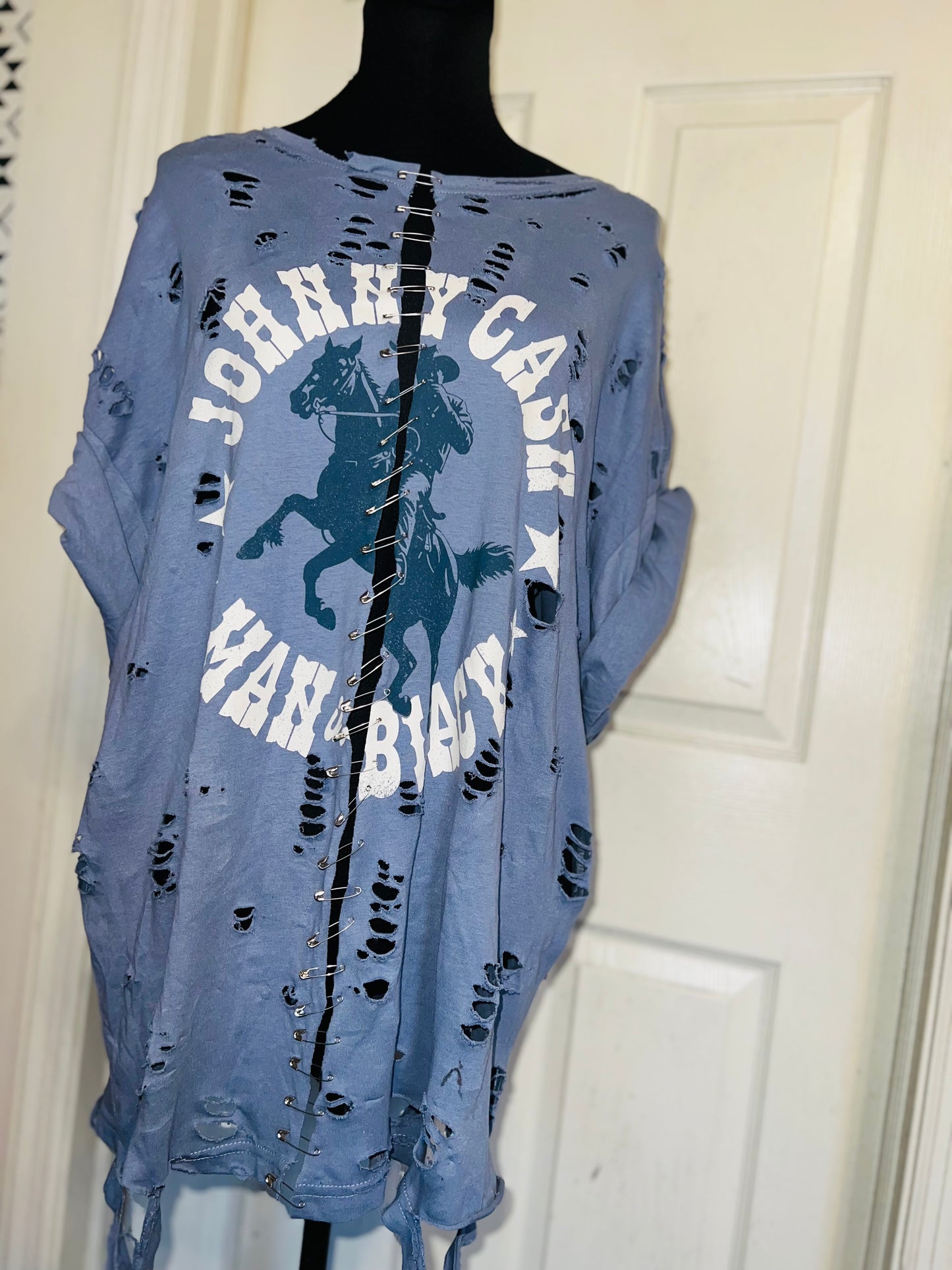 Johnny Cash Split Oversized Distressed Tee