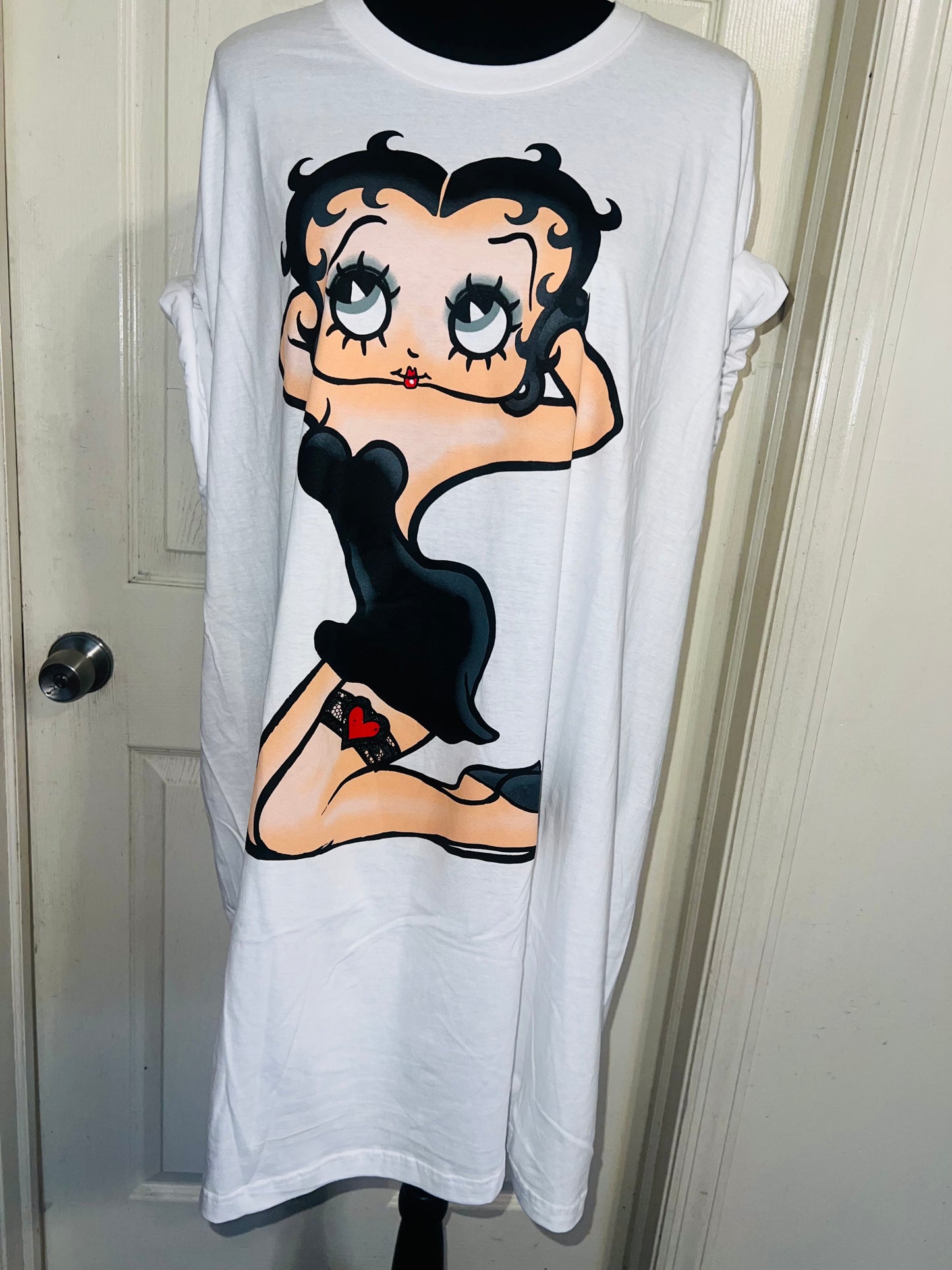 Betty Boop Oversized Distressed T-Shirt Dress