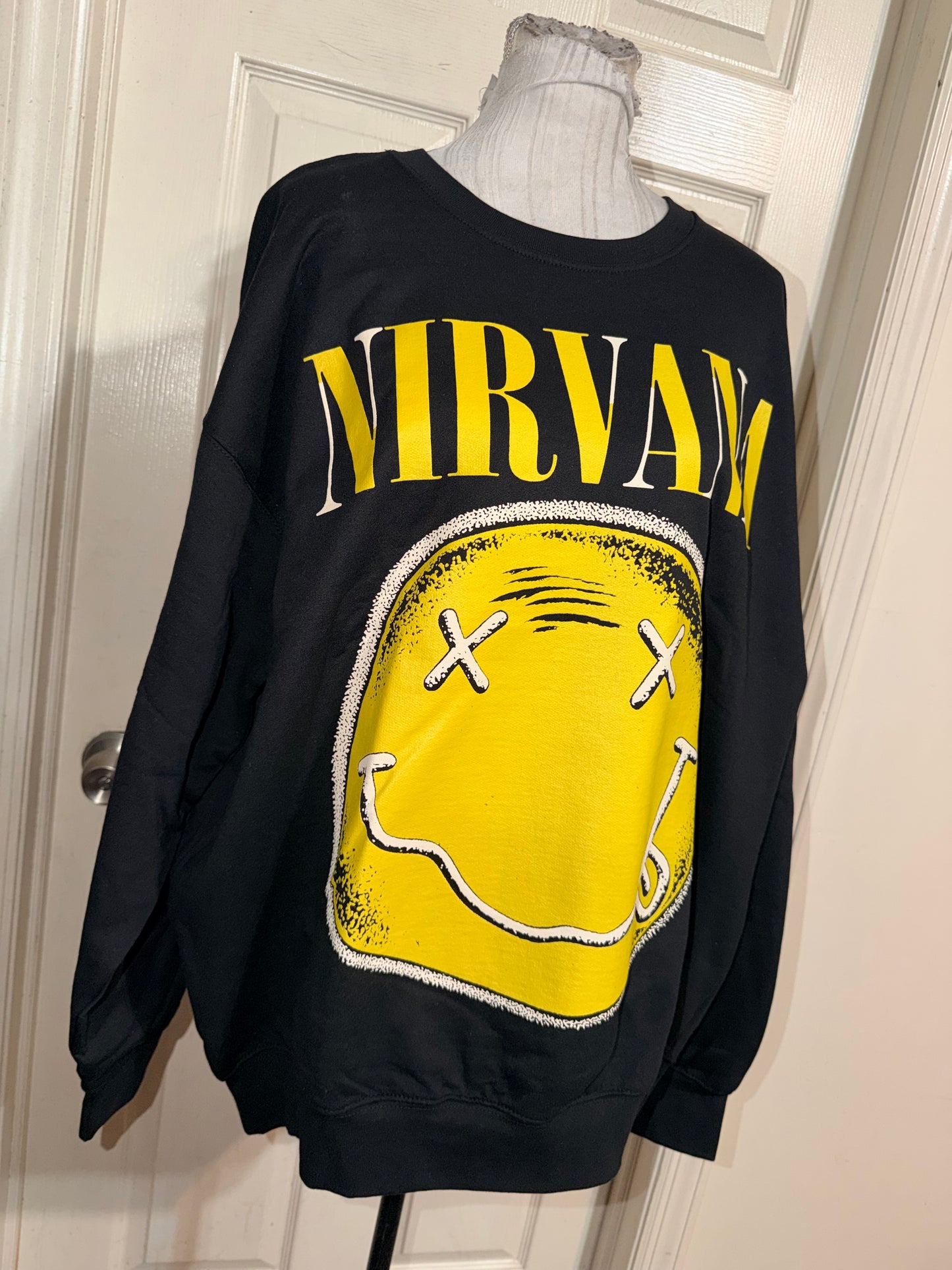 Nirvana Oversized Distressed Sweatshirt