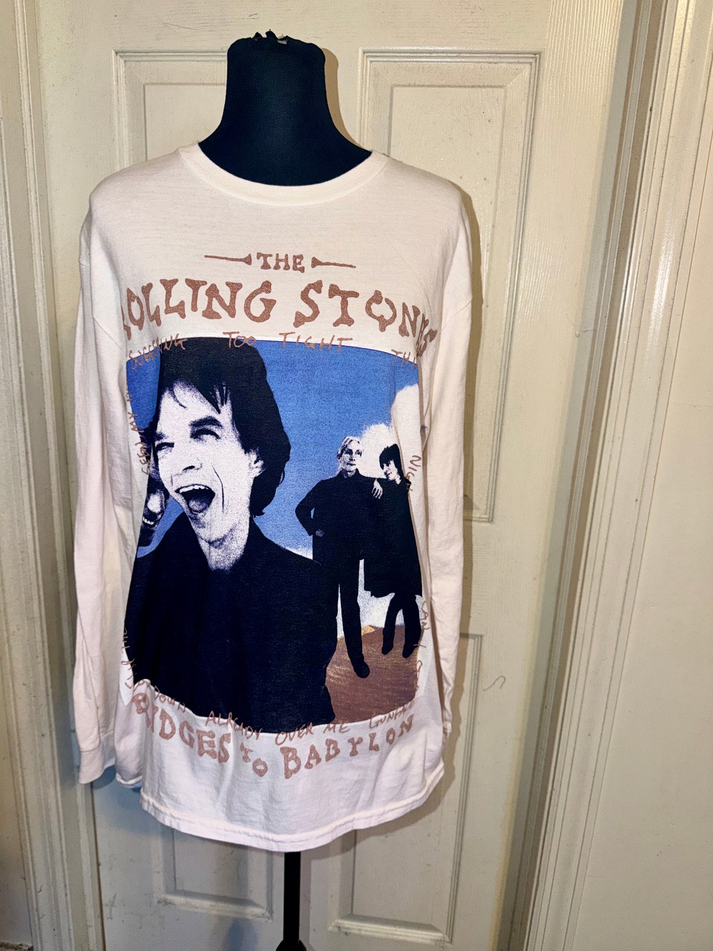 The Rolling Stones Oversized Distressed Long Sleeve Tee