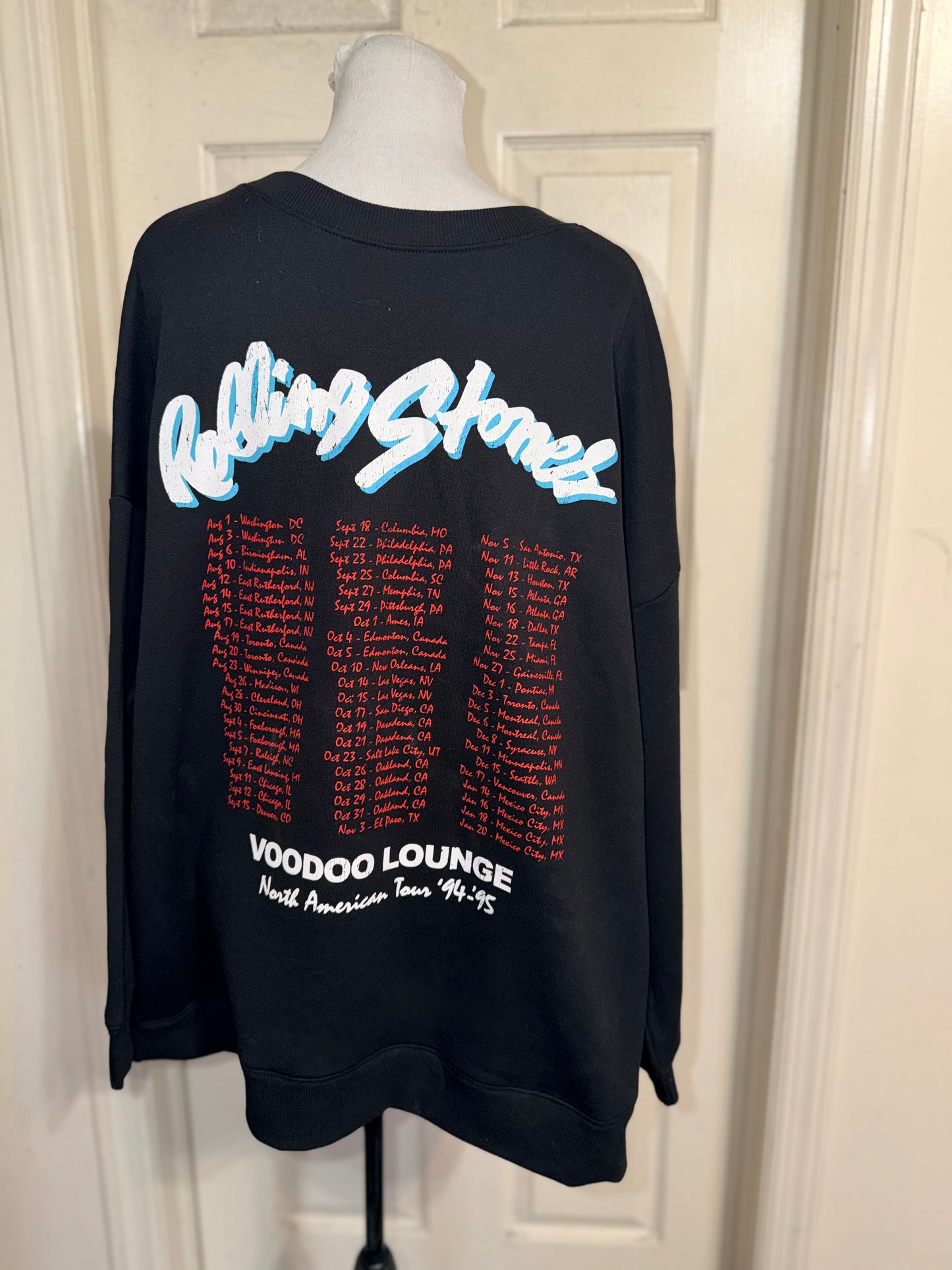 The Rolling Stones Double Sided Oversized Distressed Sweatshirt