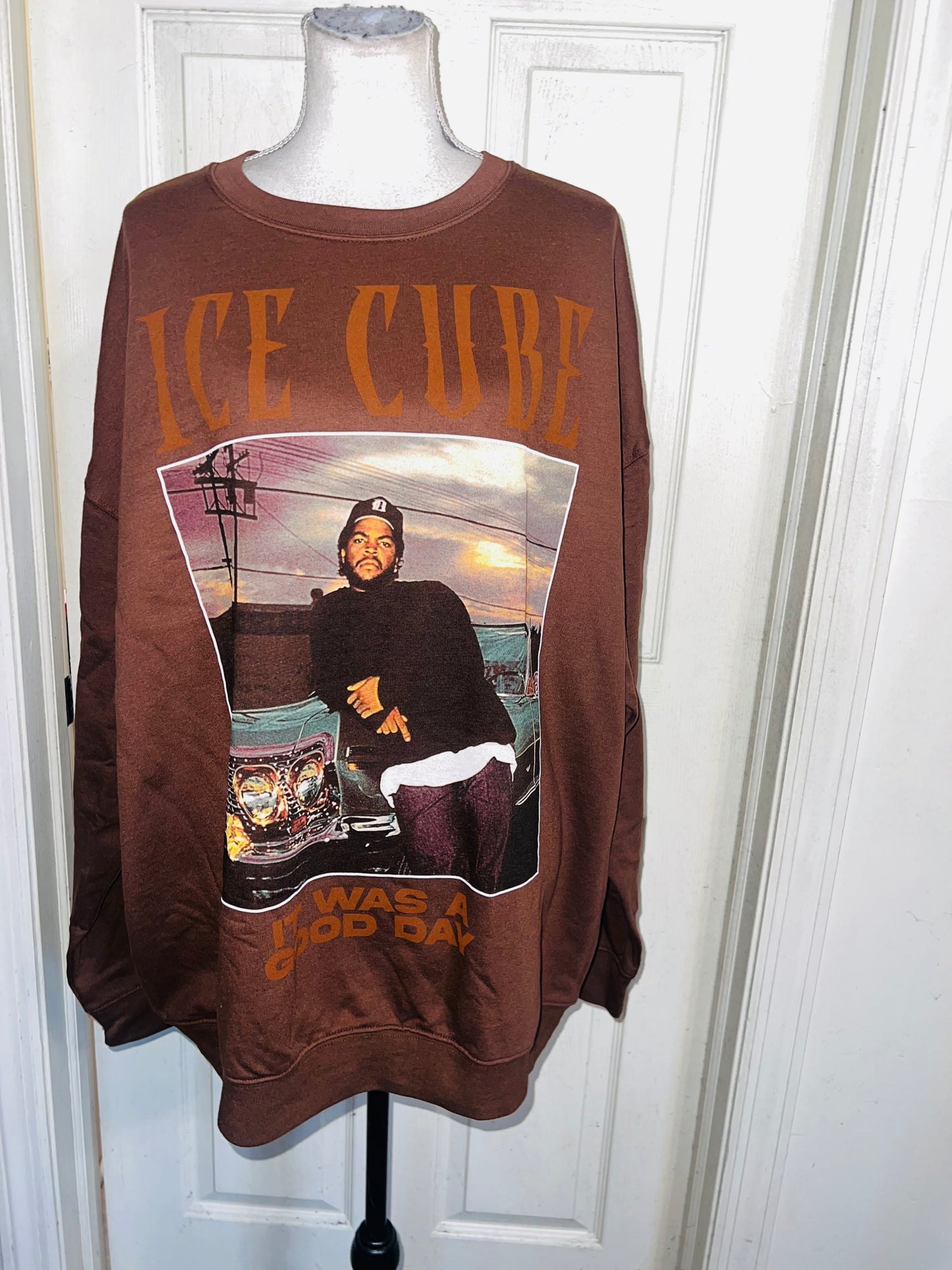 Ice Cube Oversized Distressed Sweatshirt