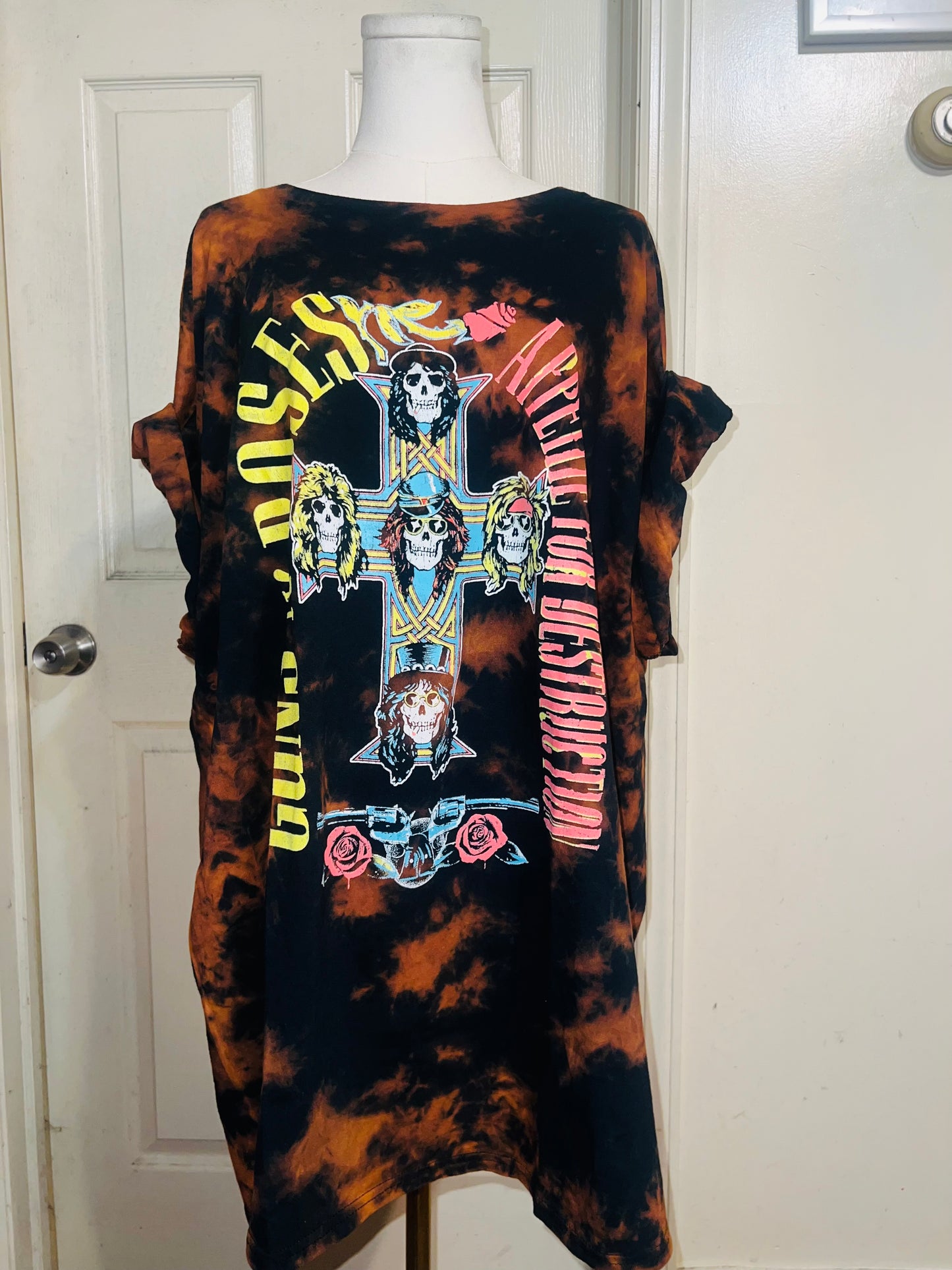 Guns N’ Roses Bleached Oversized Distressed Tee/Dress