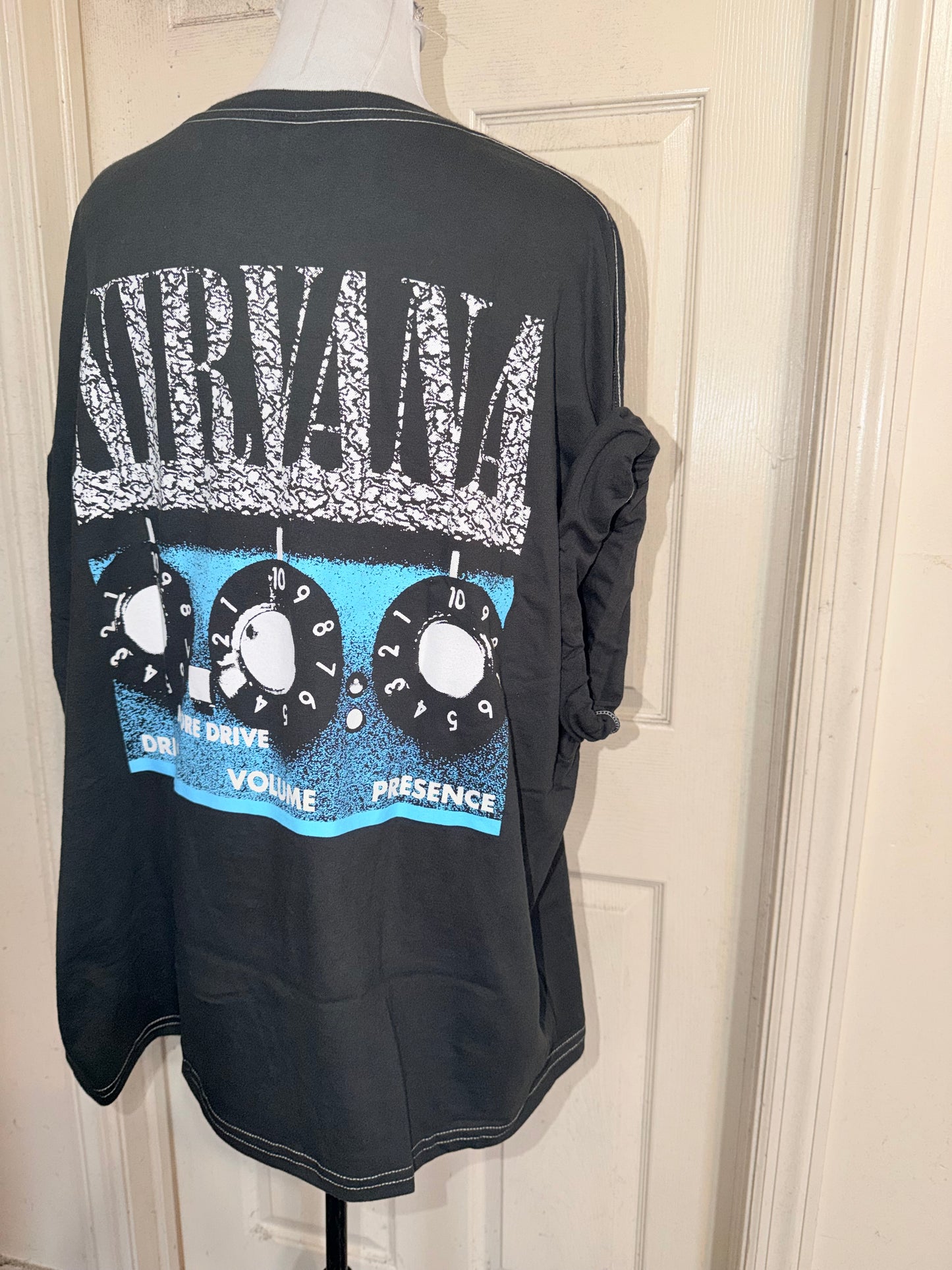 Nirvana Double Sided Oversized Distressed Tee