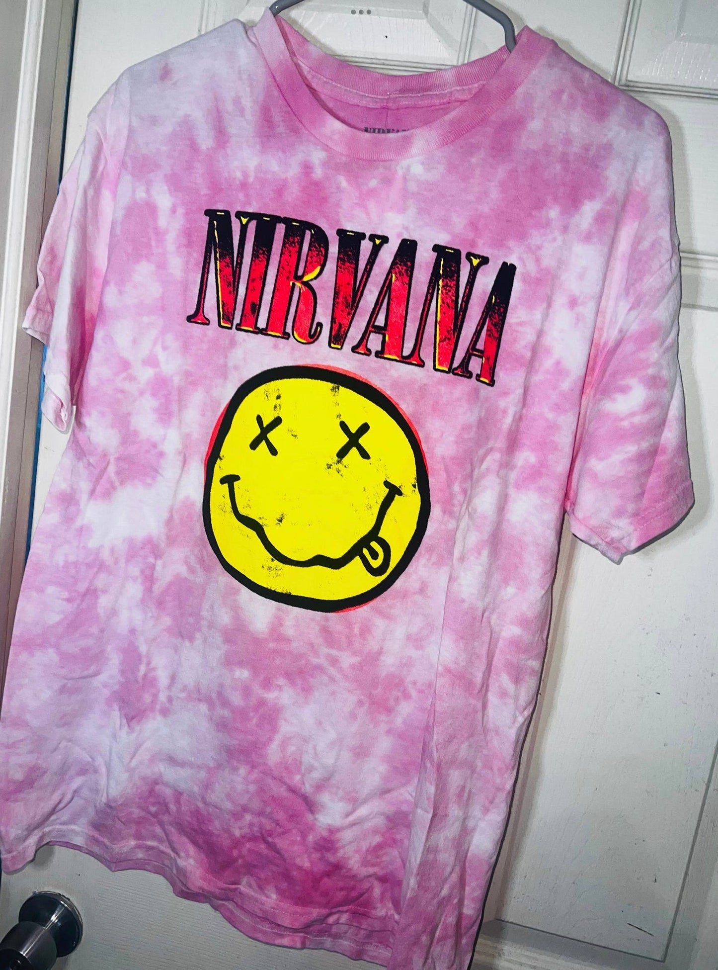 Nirvana Tie Dye Oversized Distressed Tee