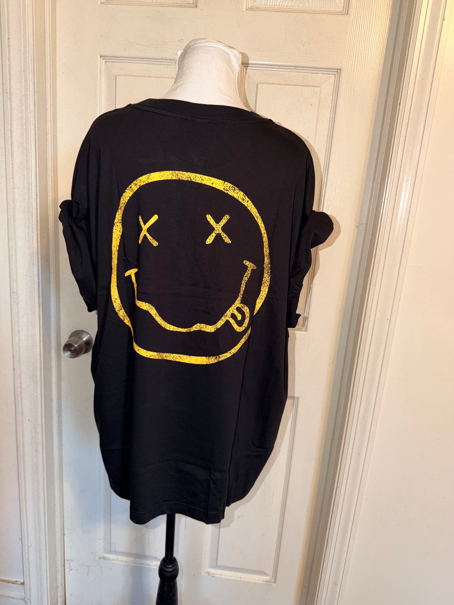 Nirvana Double Sided Oversized Distressed Tee