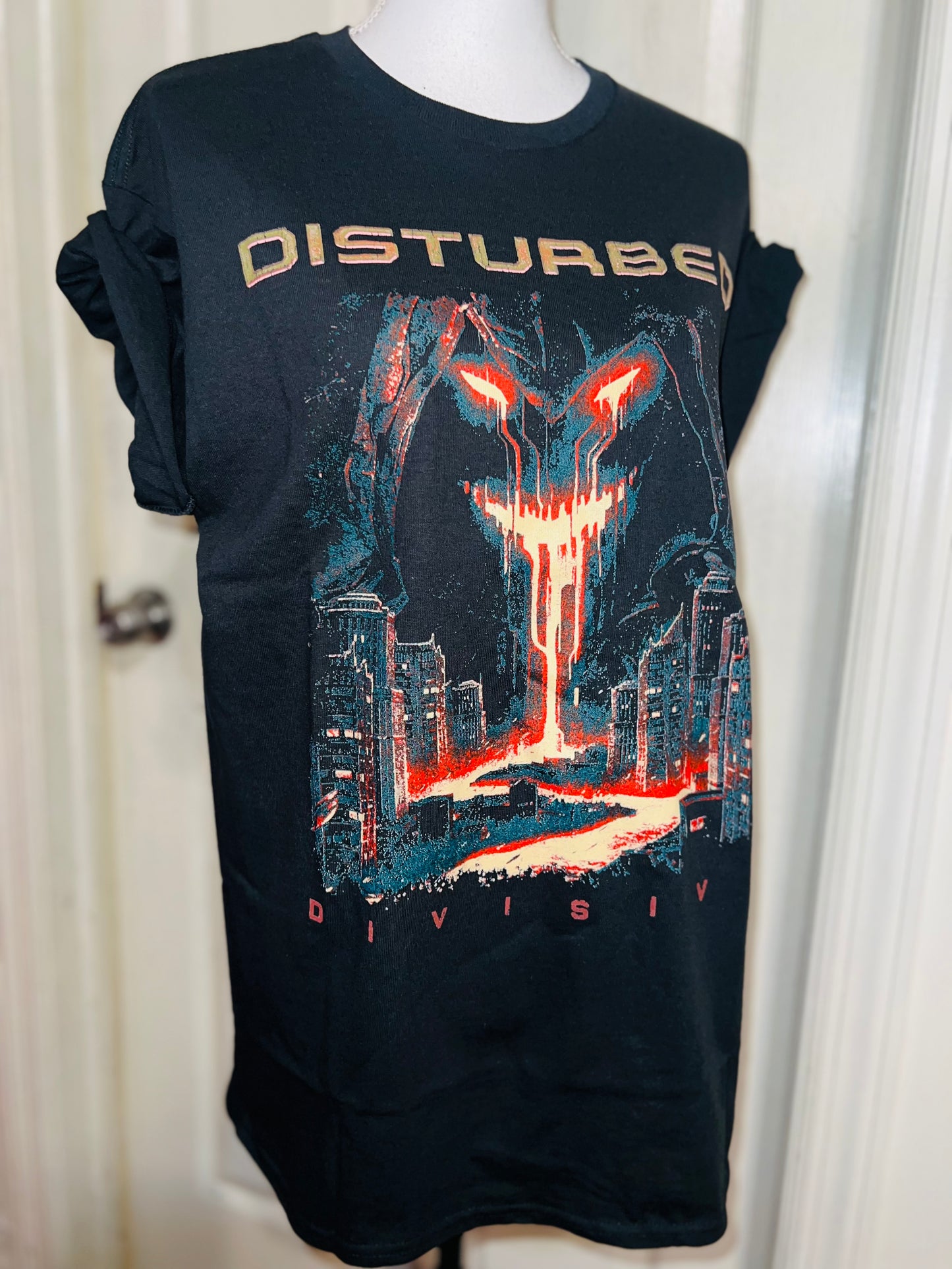 Disturbed Double Sided Oversized Distressed T-Shirt