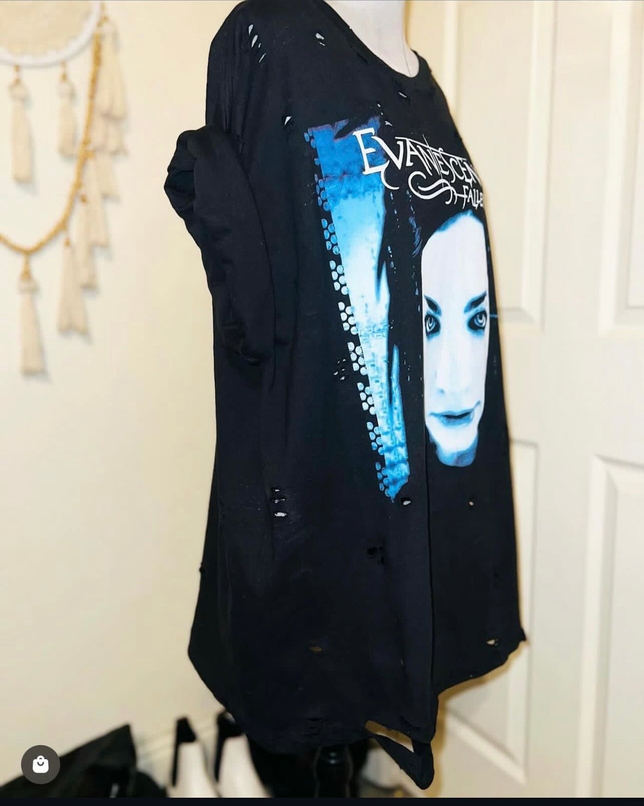 Evanescence Fallen Oversized Distressed Tee
