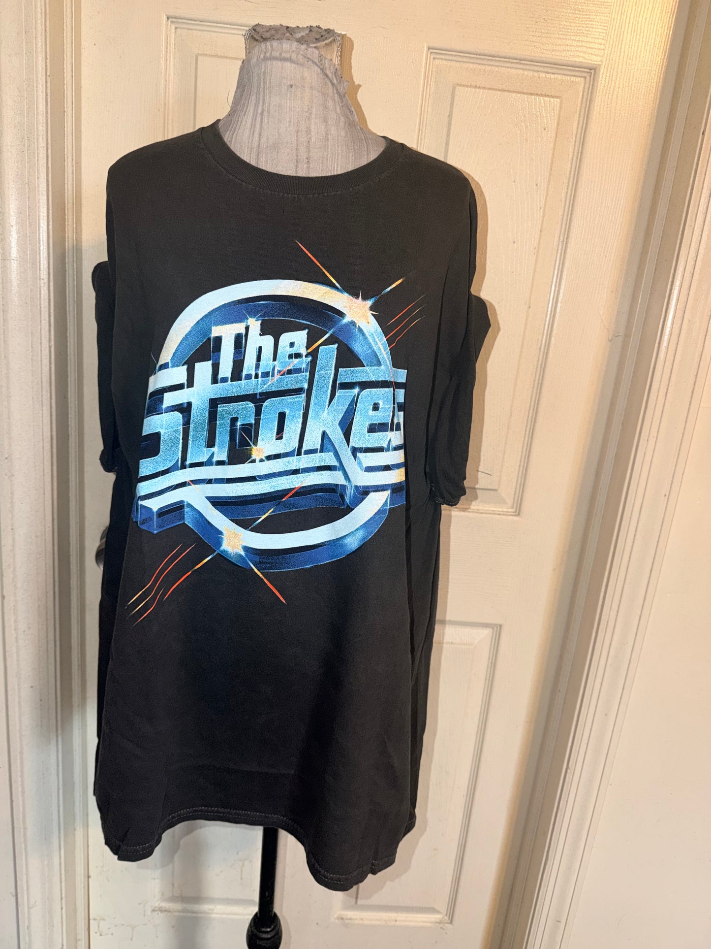 The Strokes Double Sided Oversized Distressed Tee