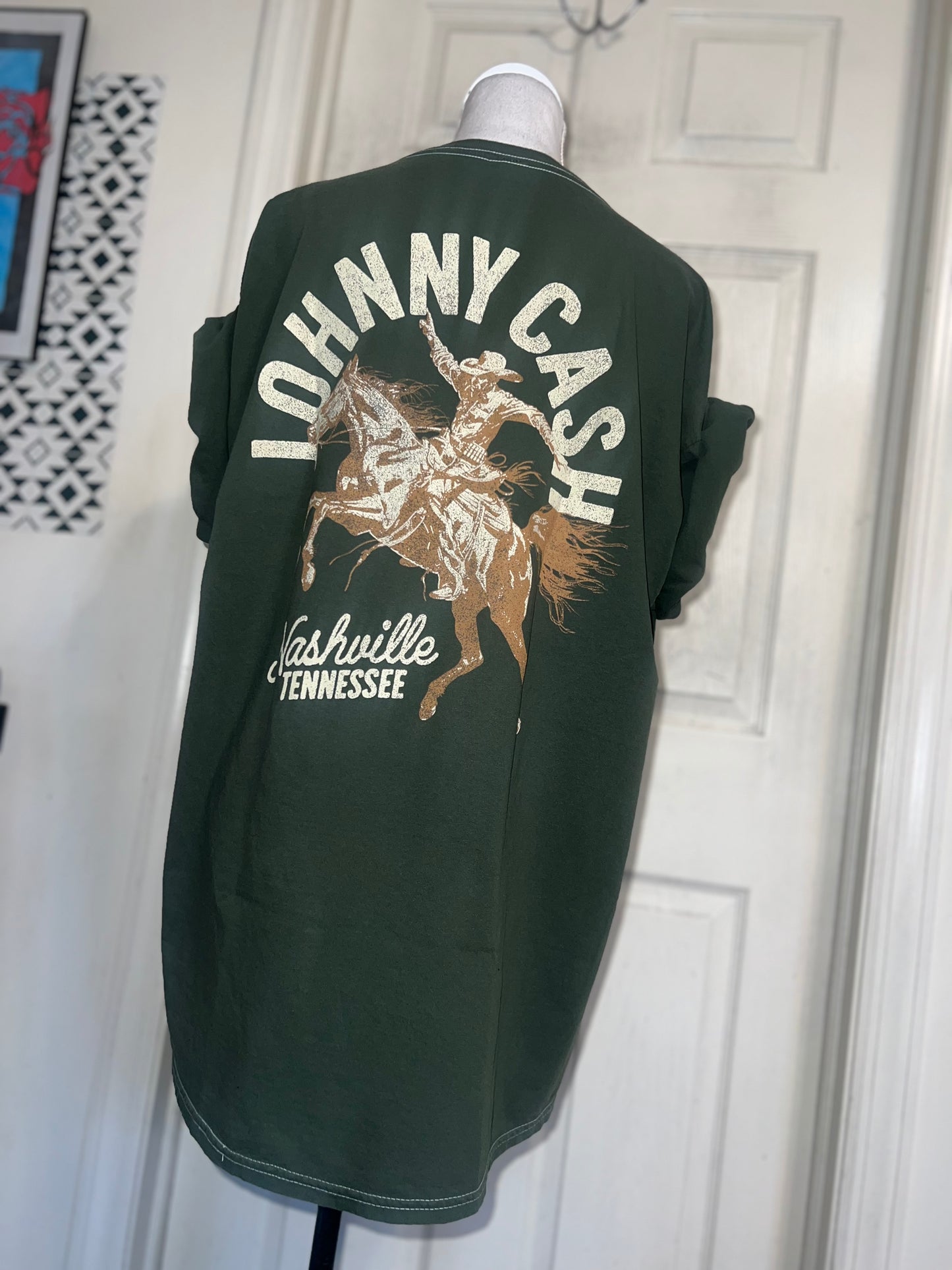 Johnny Cash Double Sided Oversized Diatressed Tee