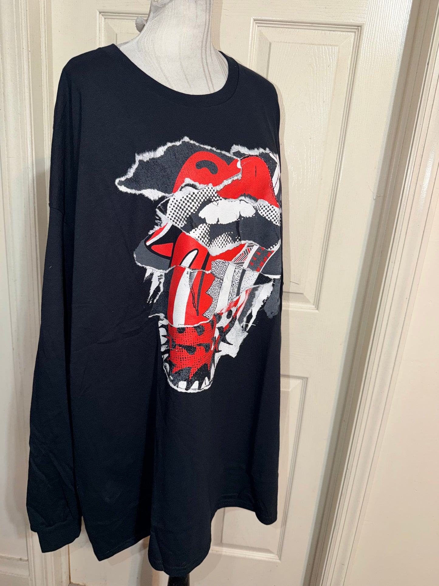 The Rolling Stones Oversized Distressed Long Sleeve Tee